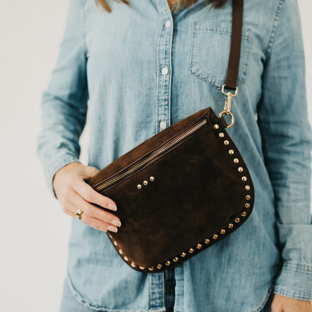 Sabrina Studded Suede Bum Bag