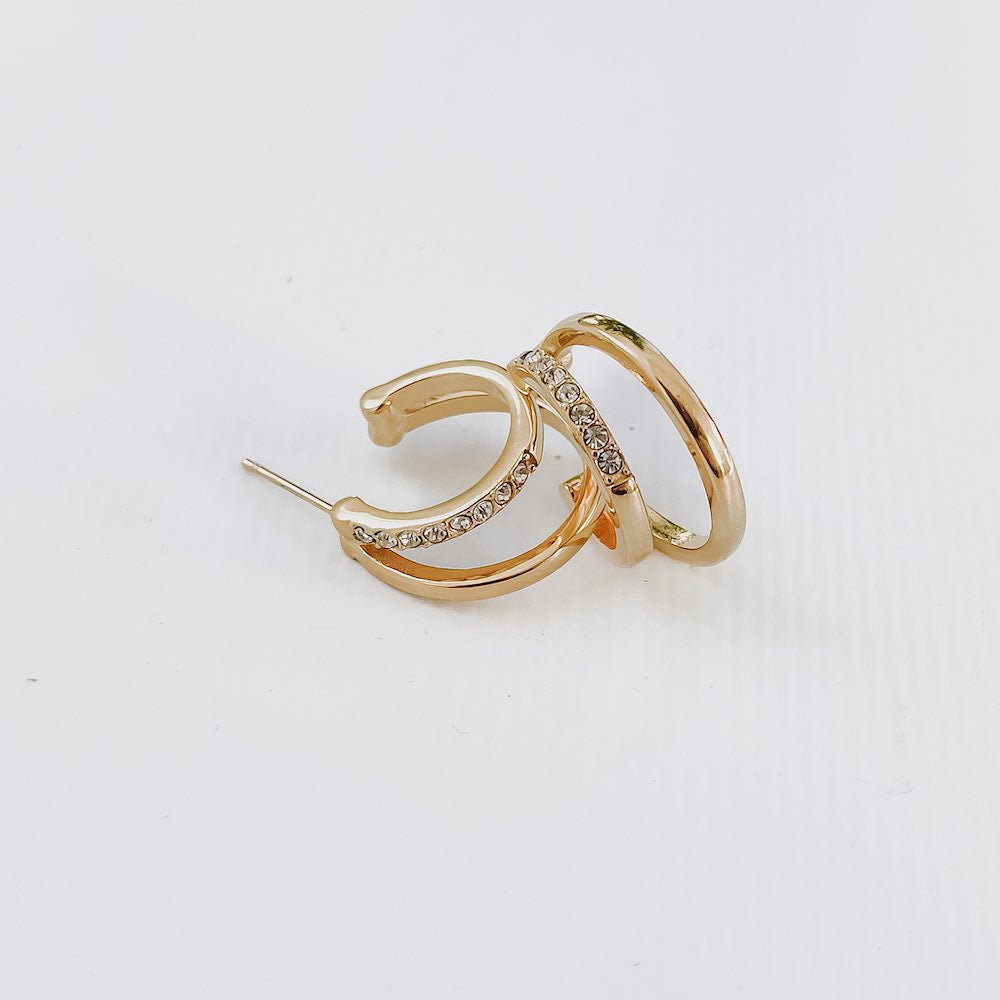 Stole The Show Crystal Double Hoop Earring