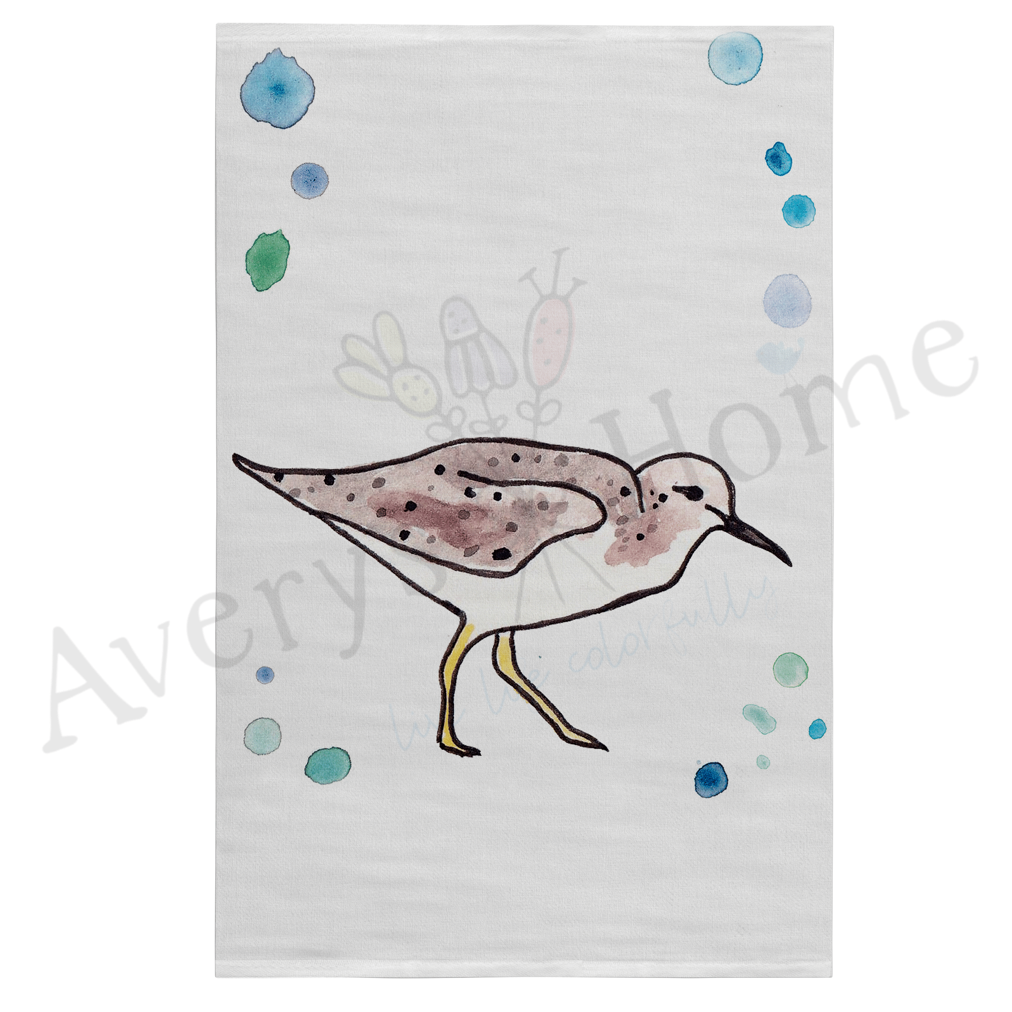 Sandpiper dish towel, 27x27 flour sack cotton