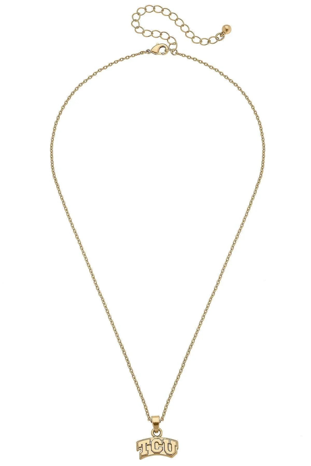 TCU Horned Frogs 24K Gold Plated Pendant Necklace