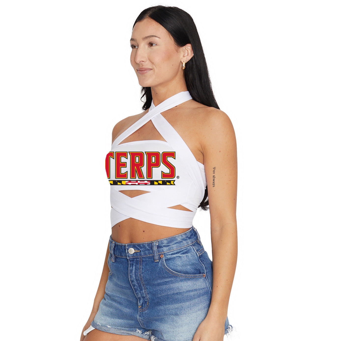 Maryland Terps White Multi Way Bandeau Top