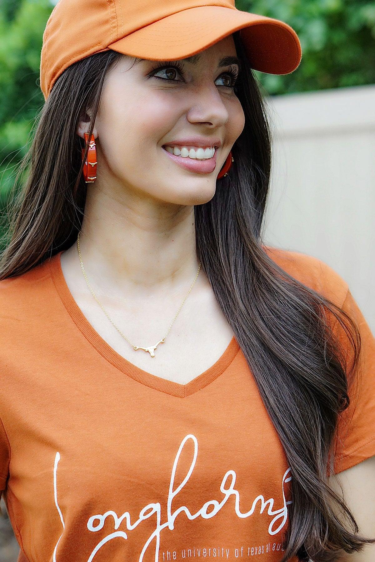 Texas Longhorns 24K Gold Plated Pendant Necklace