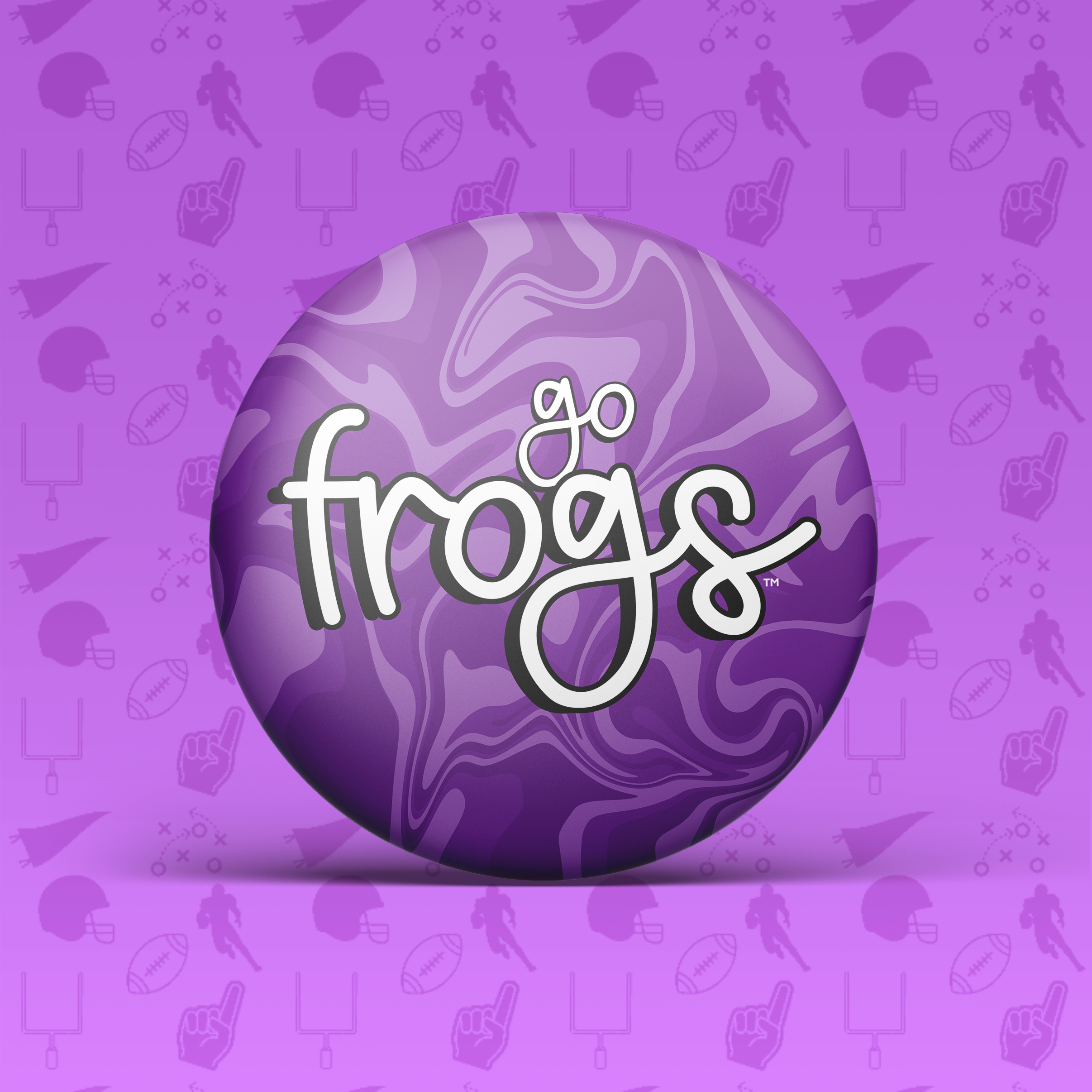 Go Frogs Swirl Button