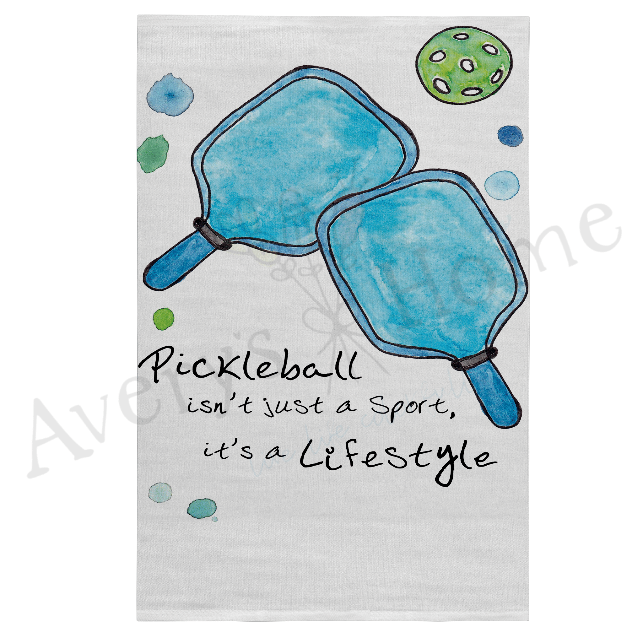 Pickleball Lifestyle dish towel, 27x27 flour sack cotton