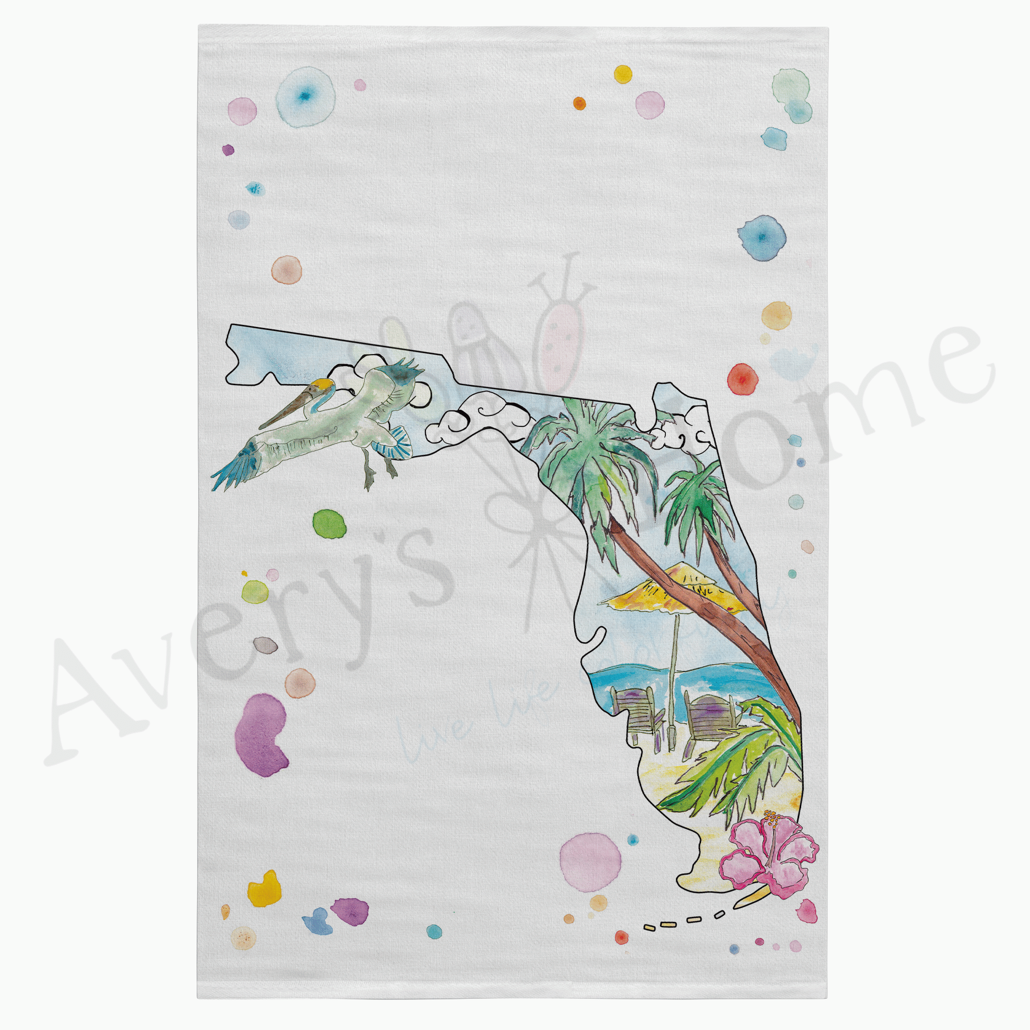 Florida State Design dish towel design detail