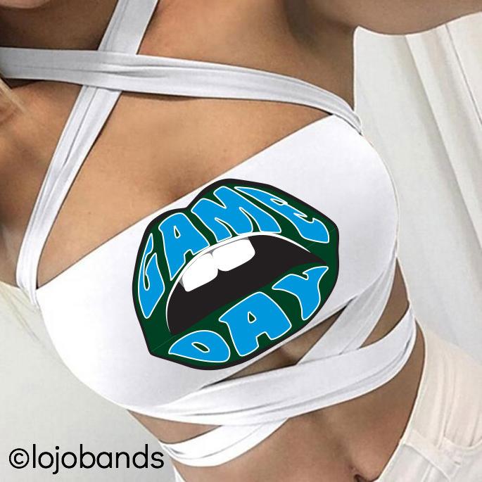 Green & Light Blue Game Day White Multiway Bandeau