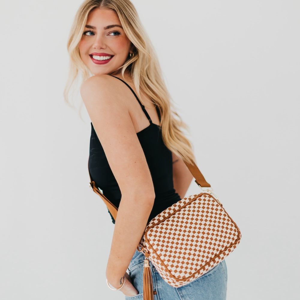 Woven Willow Camera Crossbody Bag