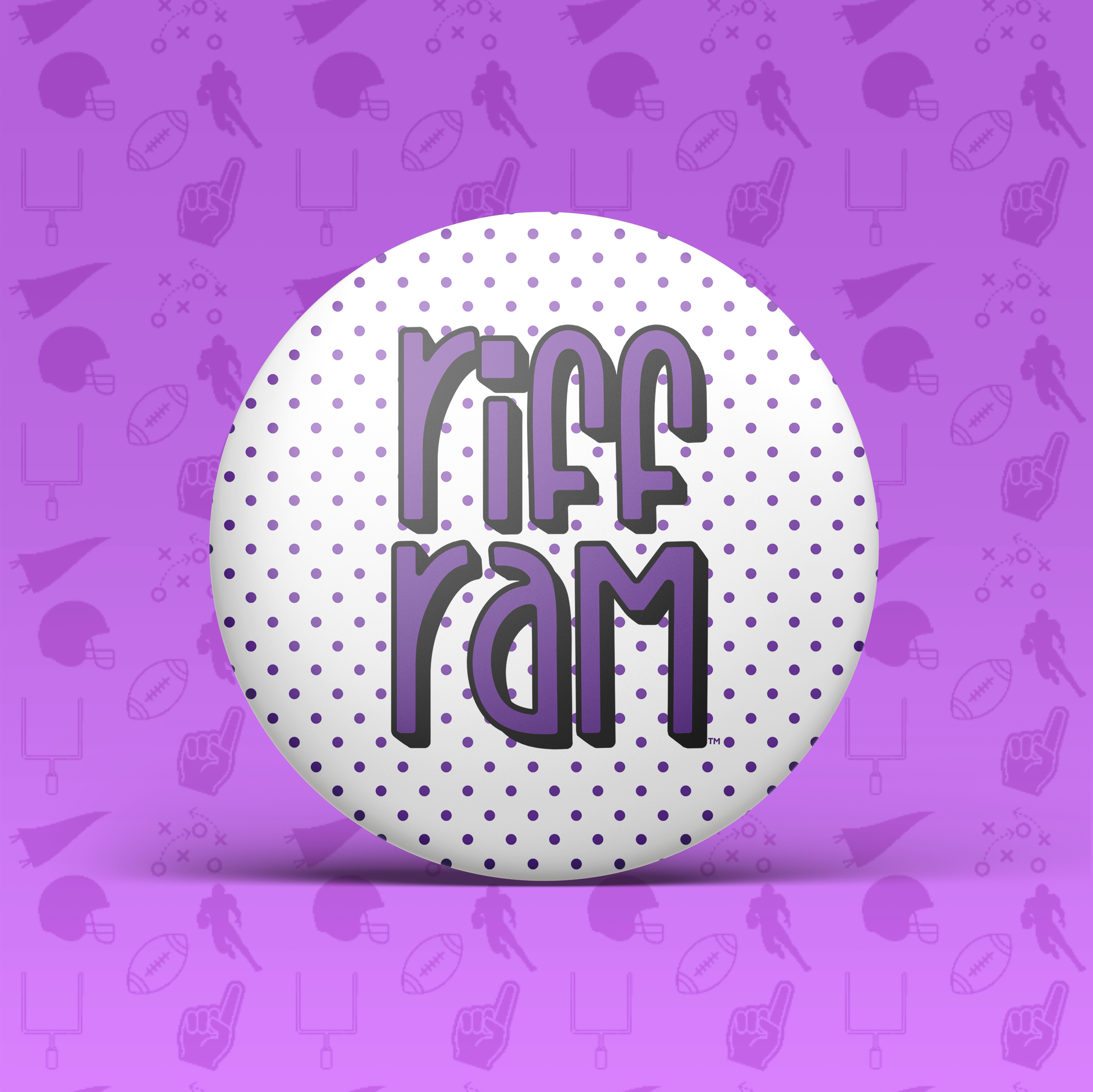 Riff Ram Polka Dot Button