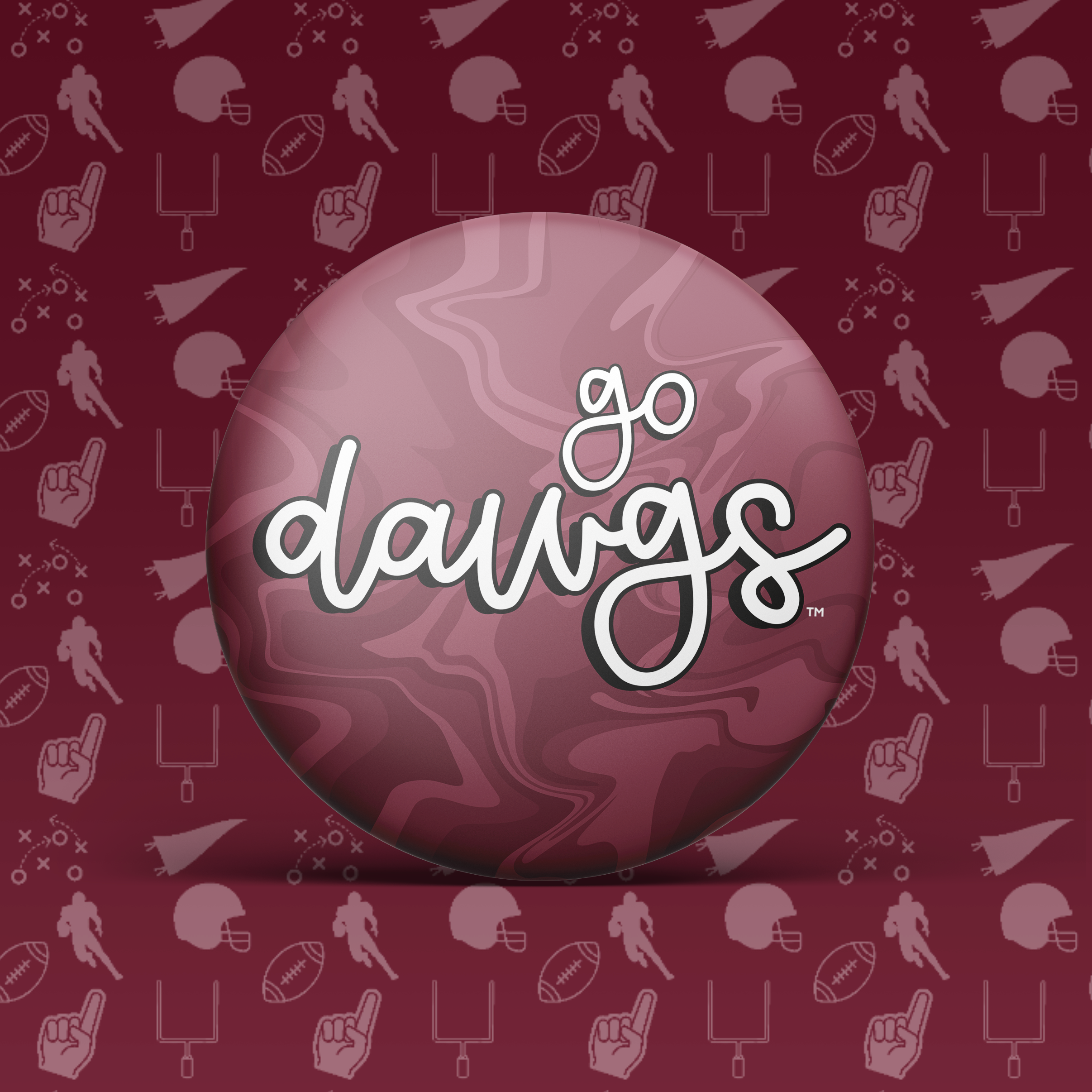 Go Dawgs Swirl Button