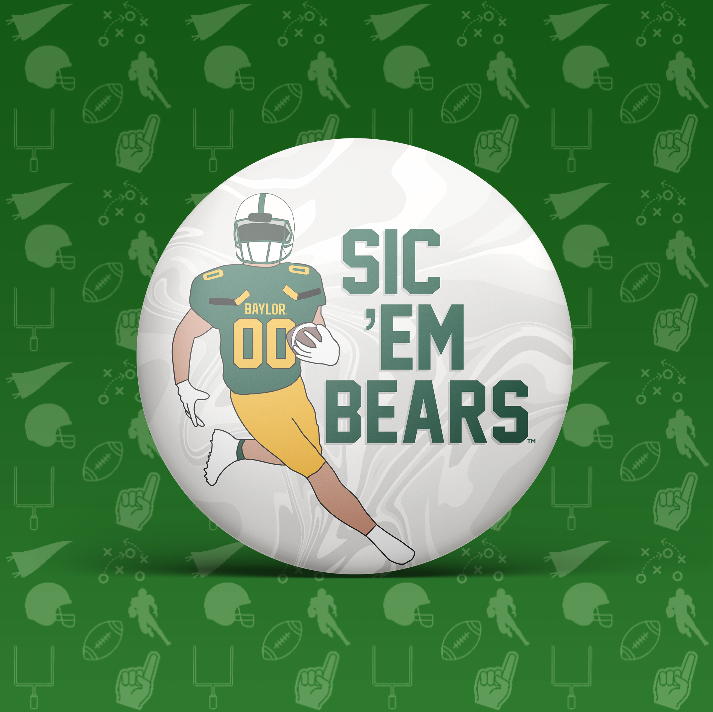 Sic 'Em Football Player Button