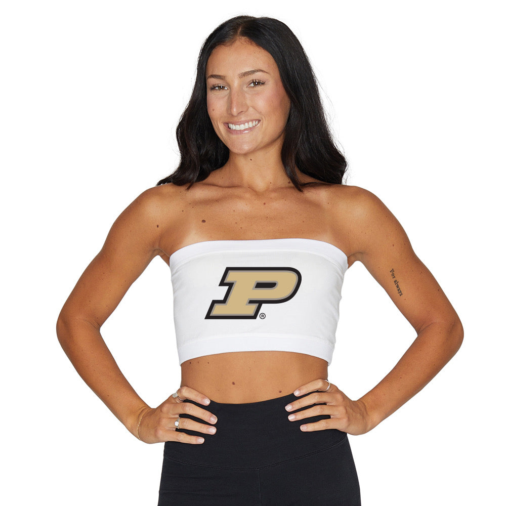 Purdue White Bandeau Top