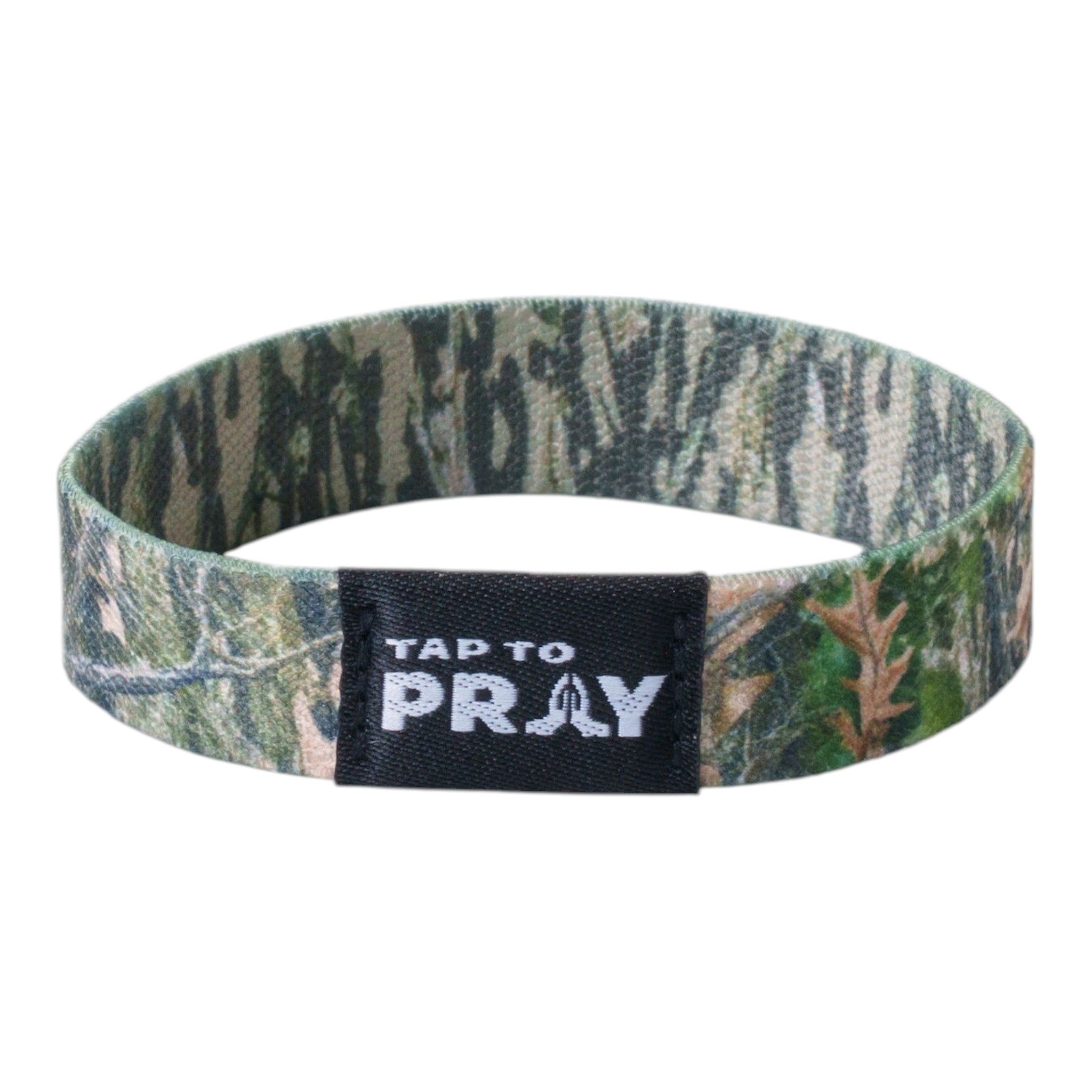 Tap To Pray® Wristband – Forest & Tree Bark Camo