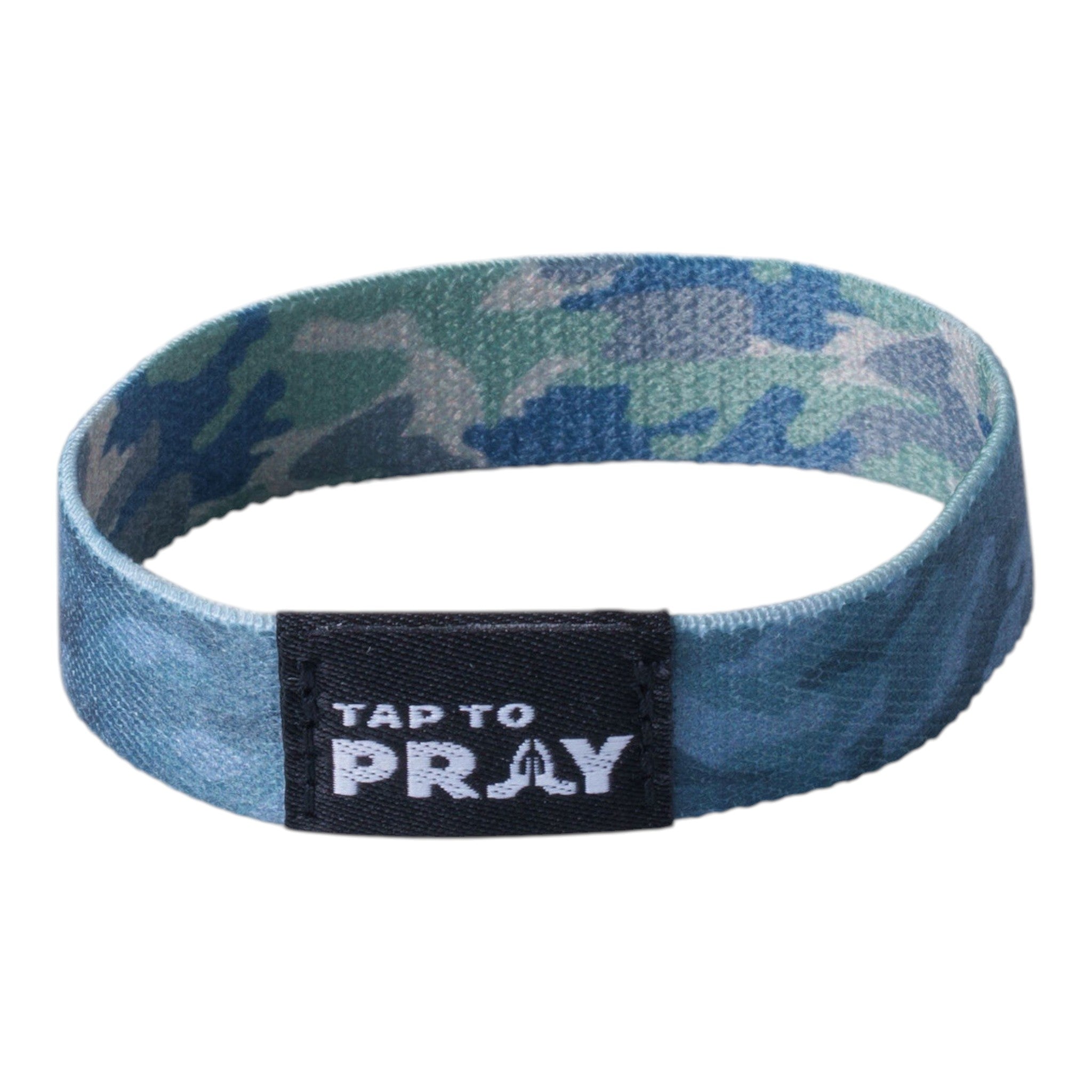 Tap To Pray® Wristband – Green & Charcoal Camo