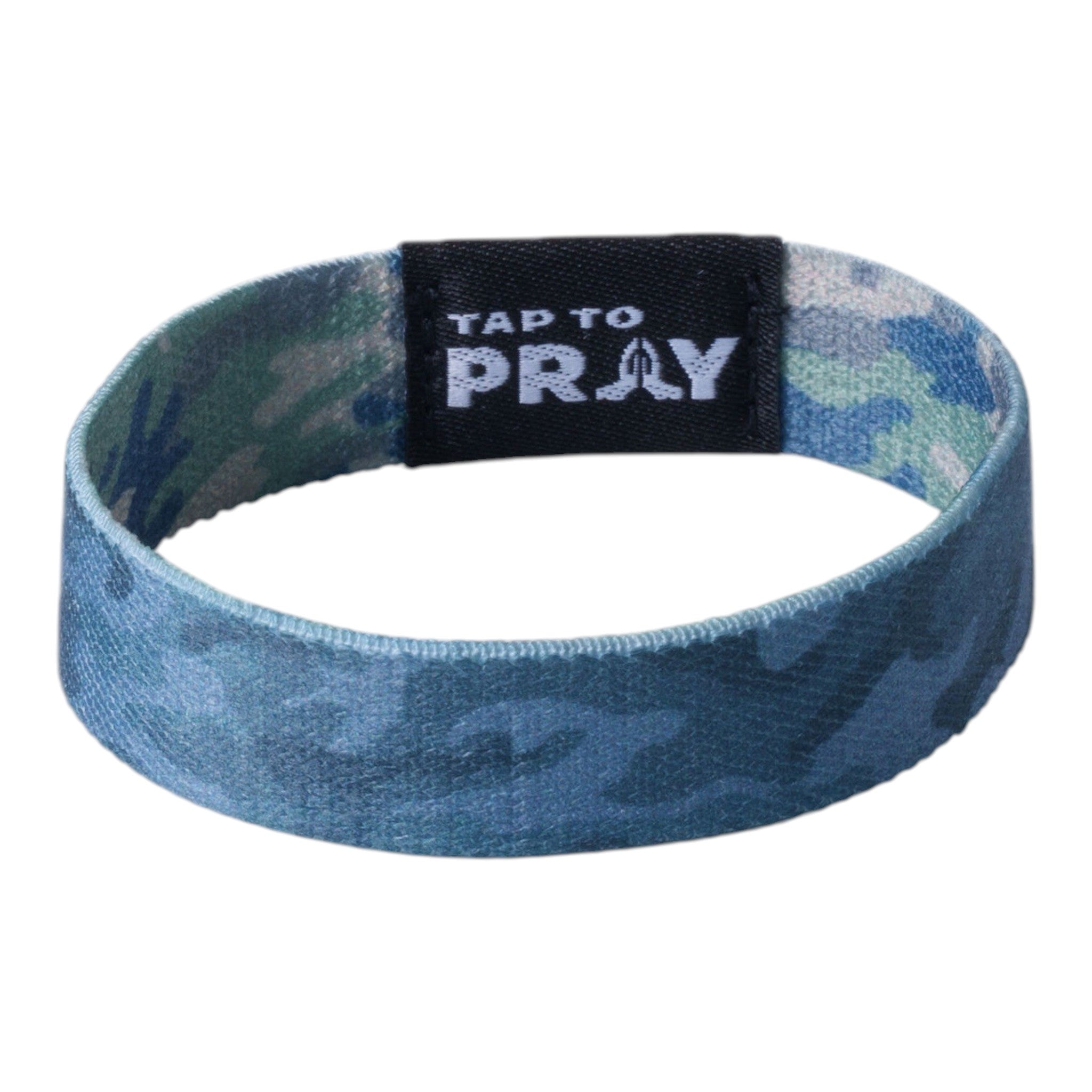 Tap To Pray® Wristband – Green & Charcoal Camo