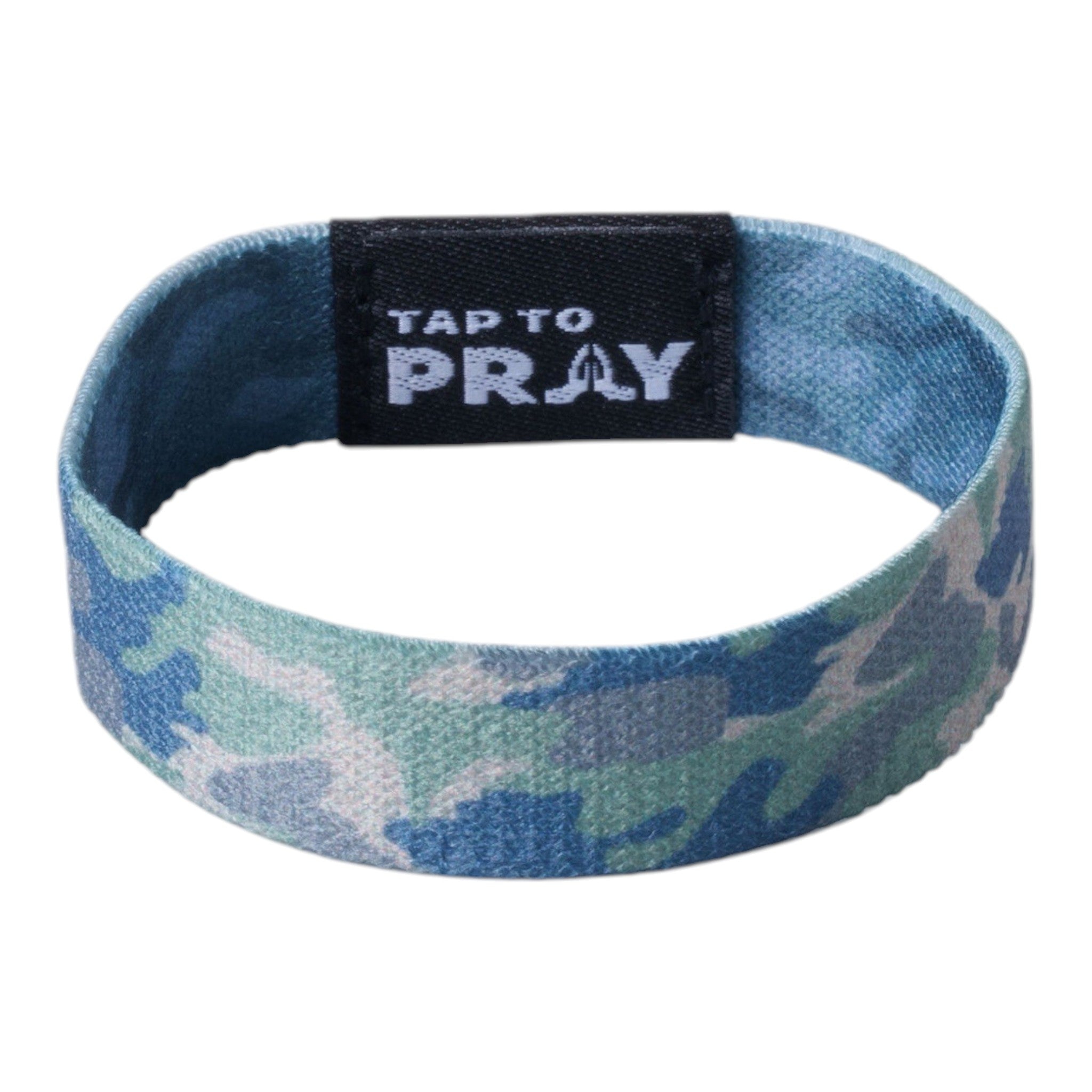 Tap To Pray® Wristband – Green & Charcoal Camo