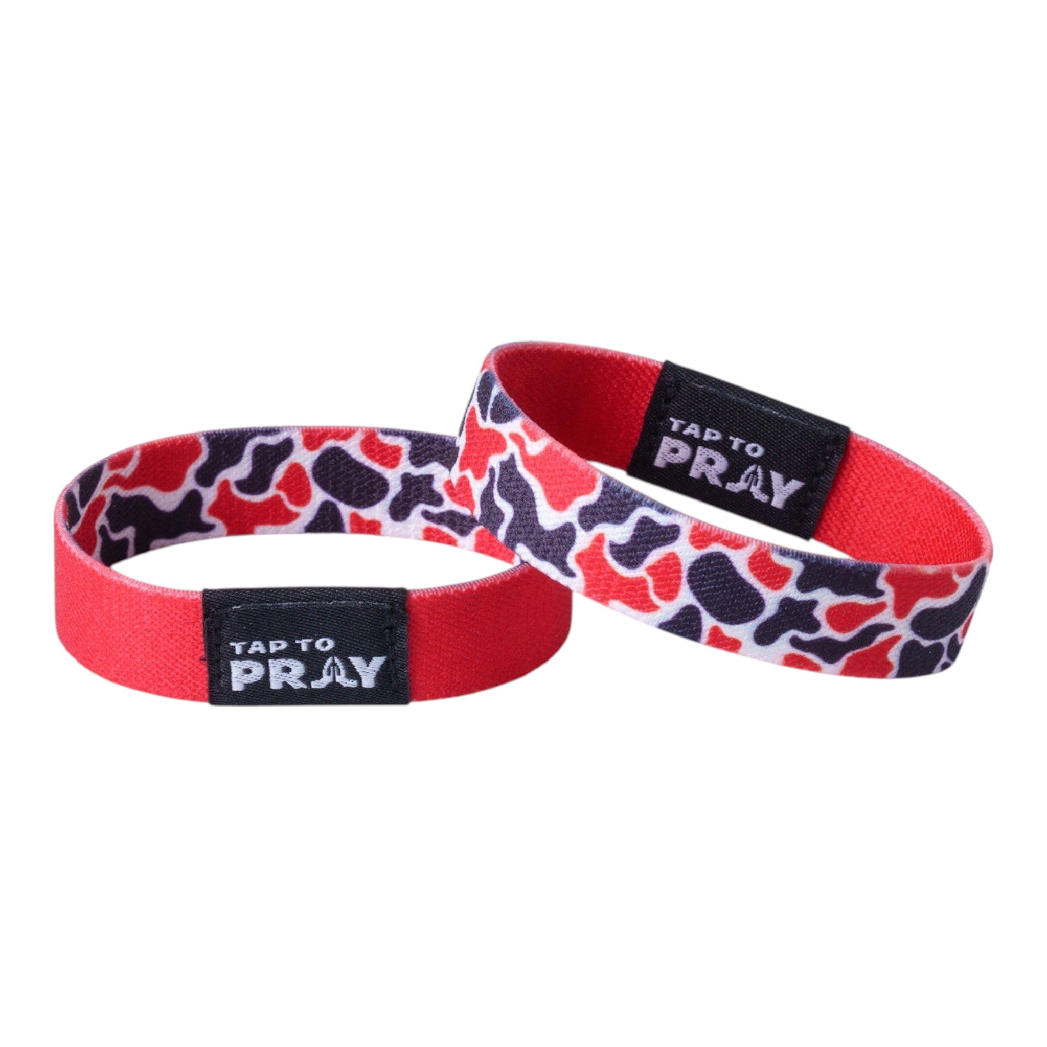 Tap To Pray® Wristband – Team Camo - Red & Black