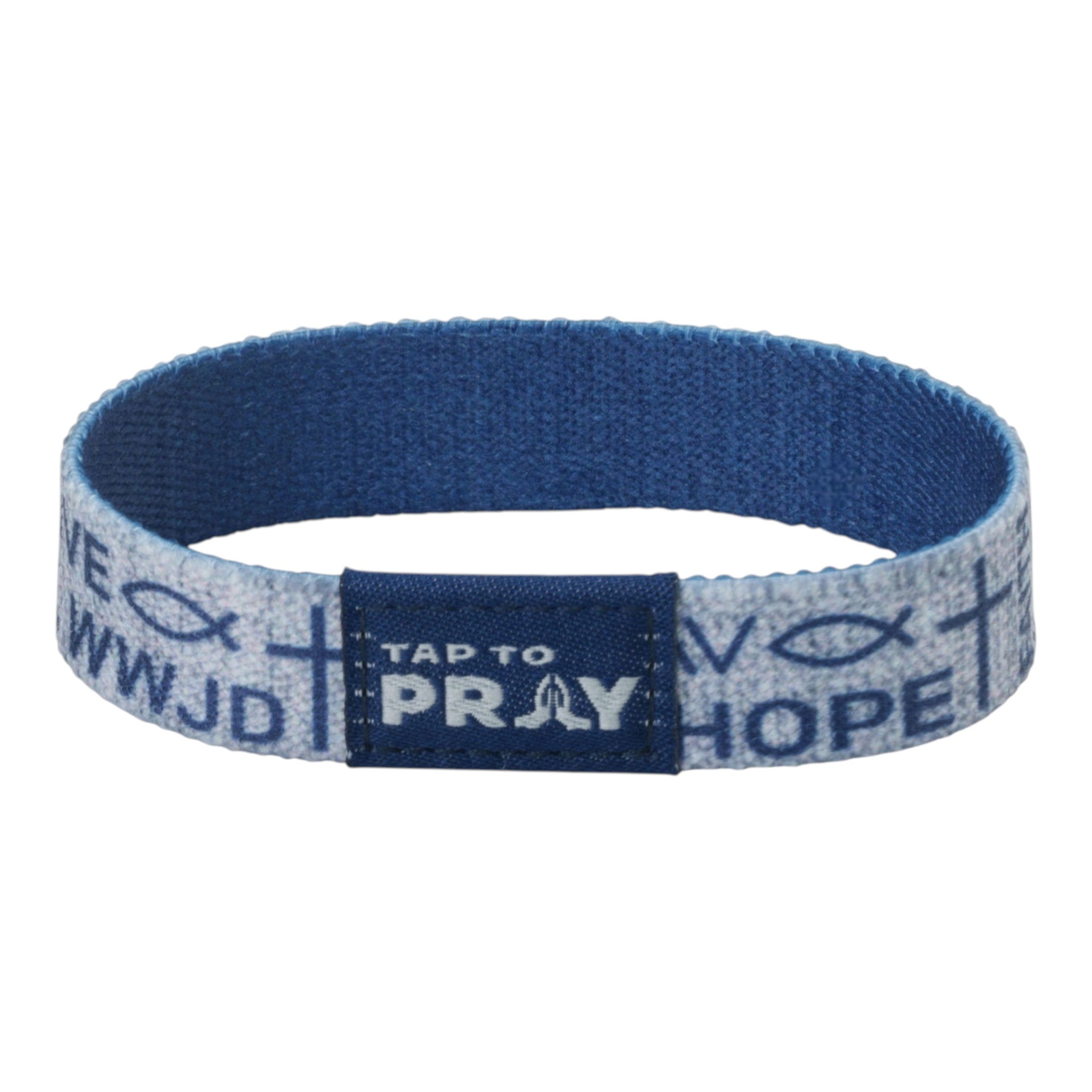 Tap To Pray® Wristband – Symbols of Faith - Navy