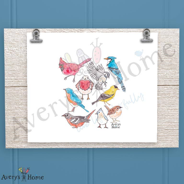 Backyard Birds Frosted Drinking Glass
