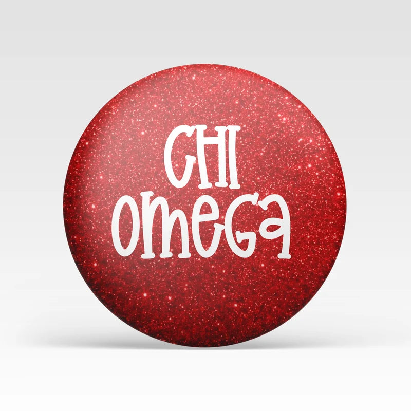 Chi Omega Red Glitter