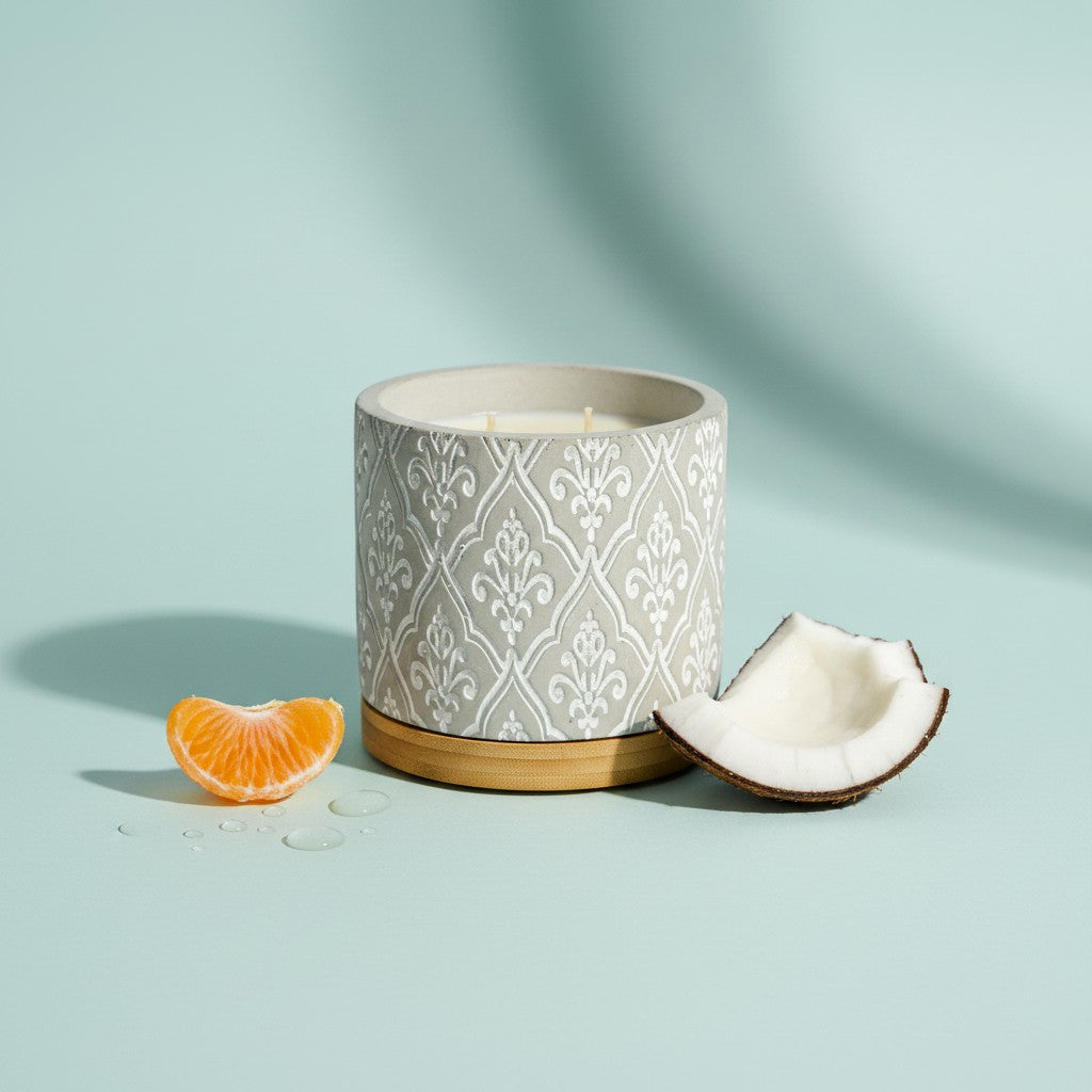 Bourbon Royalty 16 oz Damask Stone Candle