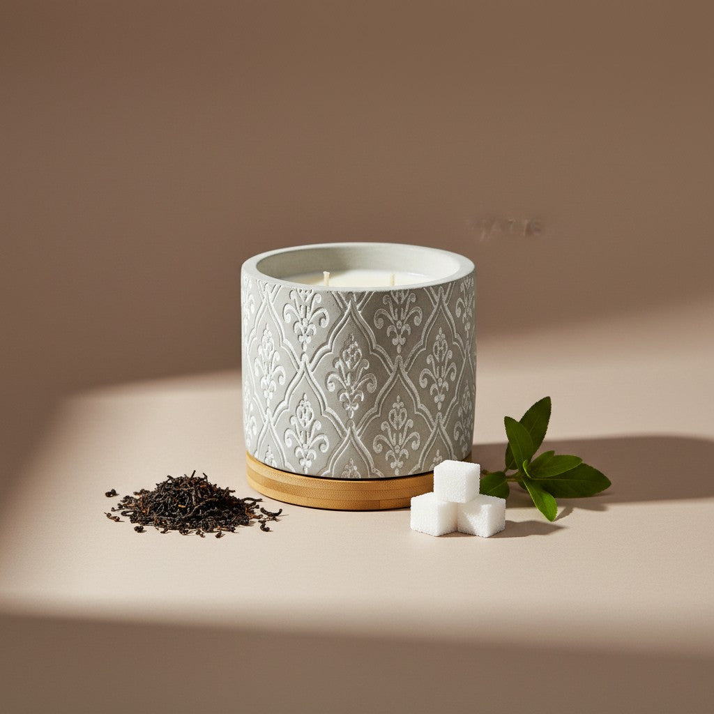Bourbon Royalty 16 oz Damask Stone Candle
