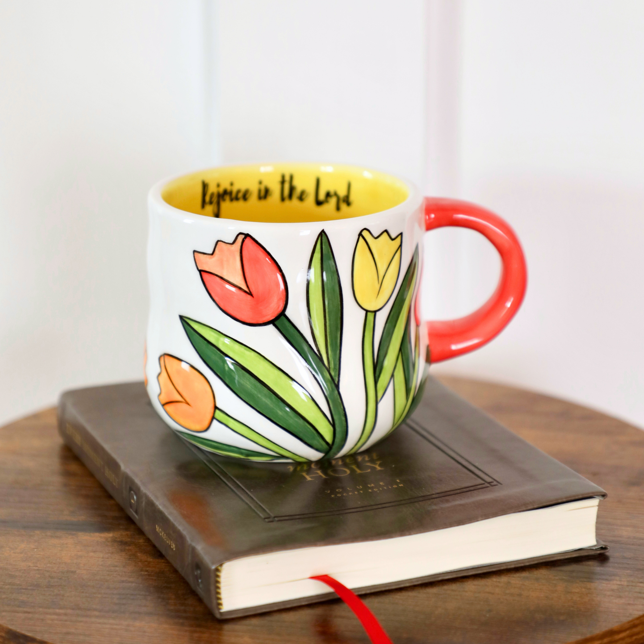 Glory Haus Rejoice In The Lord Tulips Mug