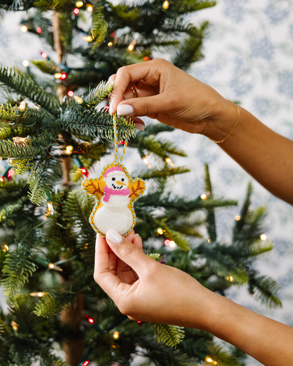 Needlepoint Icon Ornament - Snowman