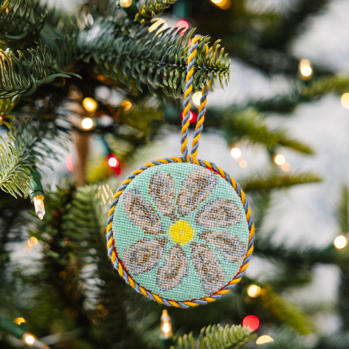 Needlepoint Icon Ornament - Oyster