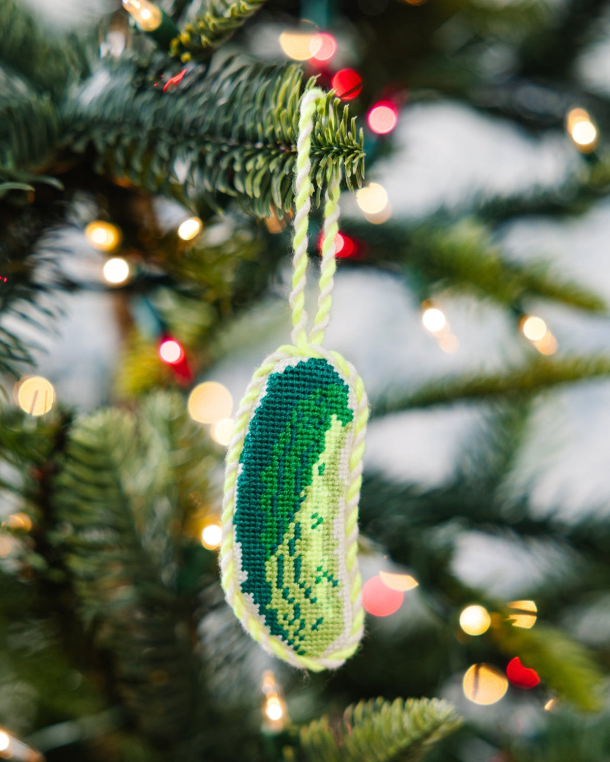 Needlepoint Icon Ornament - Pickle