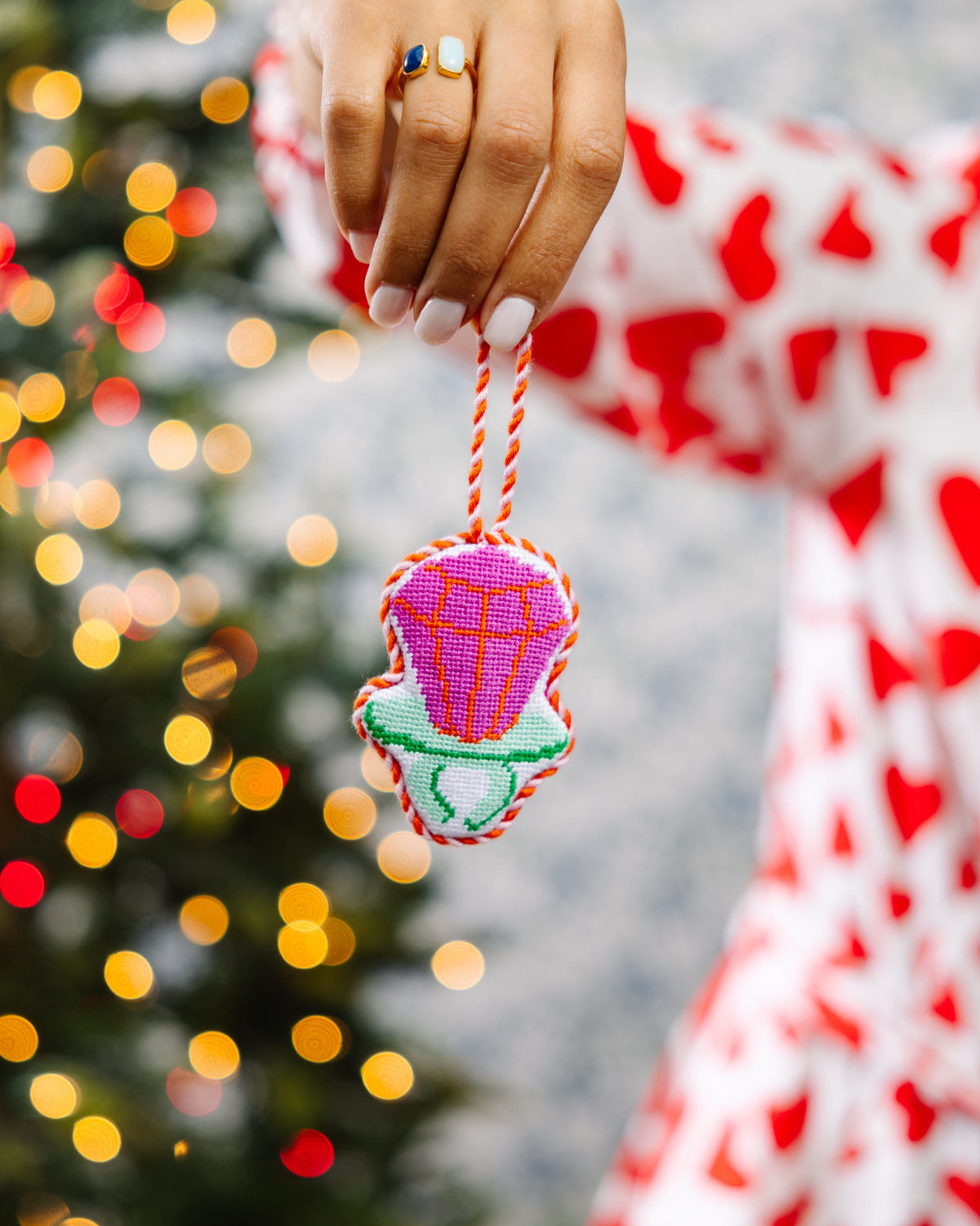 Needlepoint Icon Ornament - Candy Ring