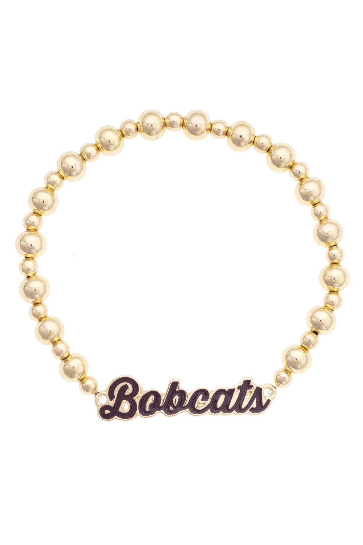 Texas State Bobcats Autograph Enamel Stretch Bracelet in Shiny Gold