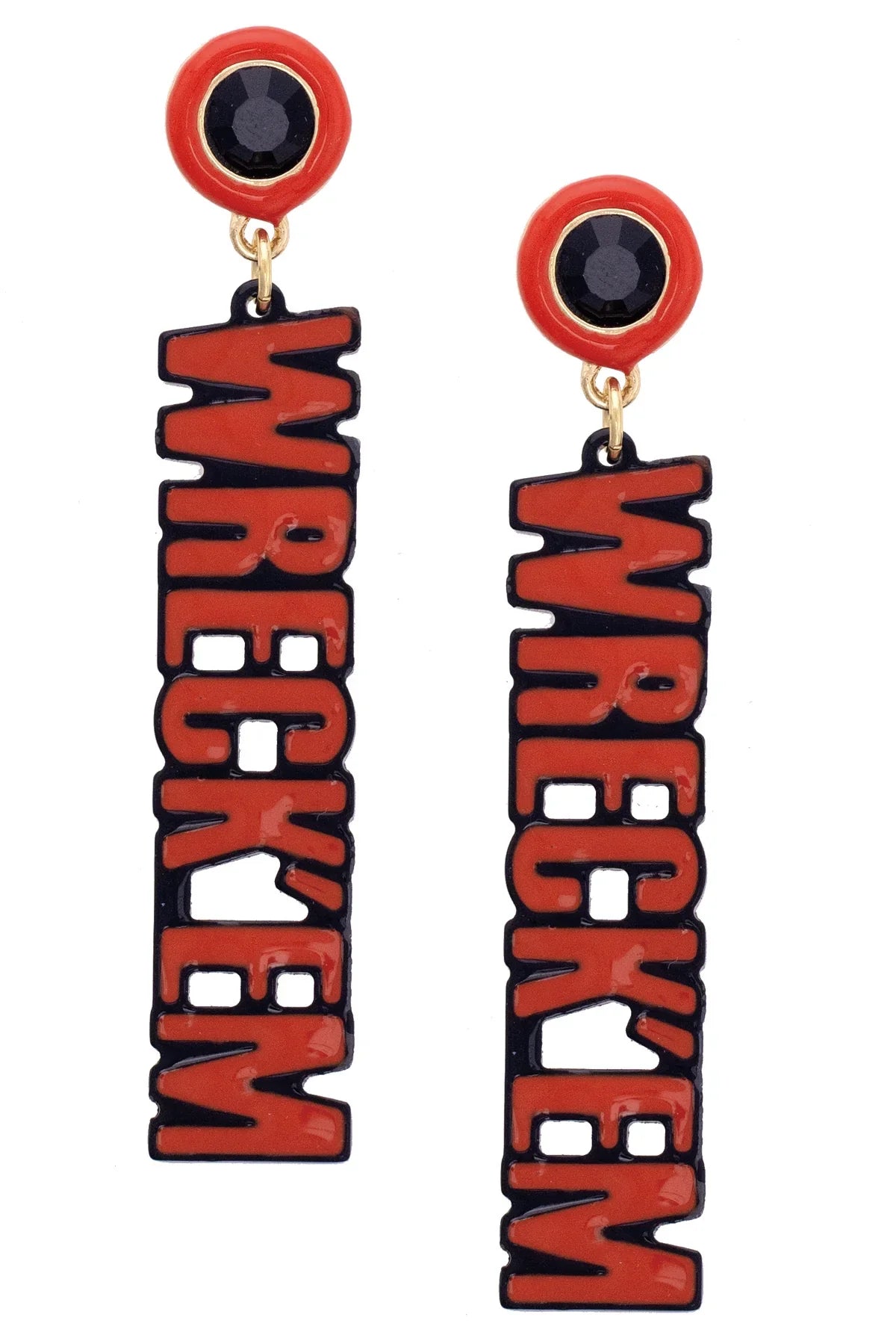 Texas Tech Red Raiders Resin Block Letter Earrings in Red