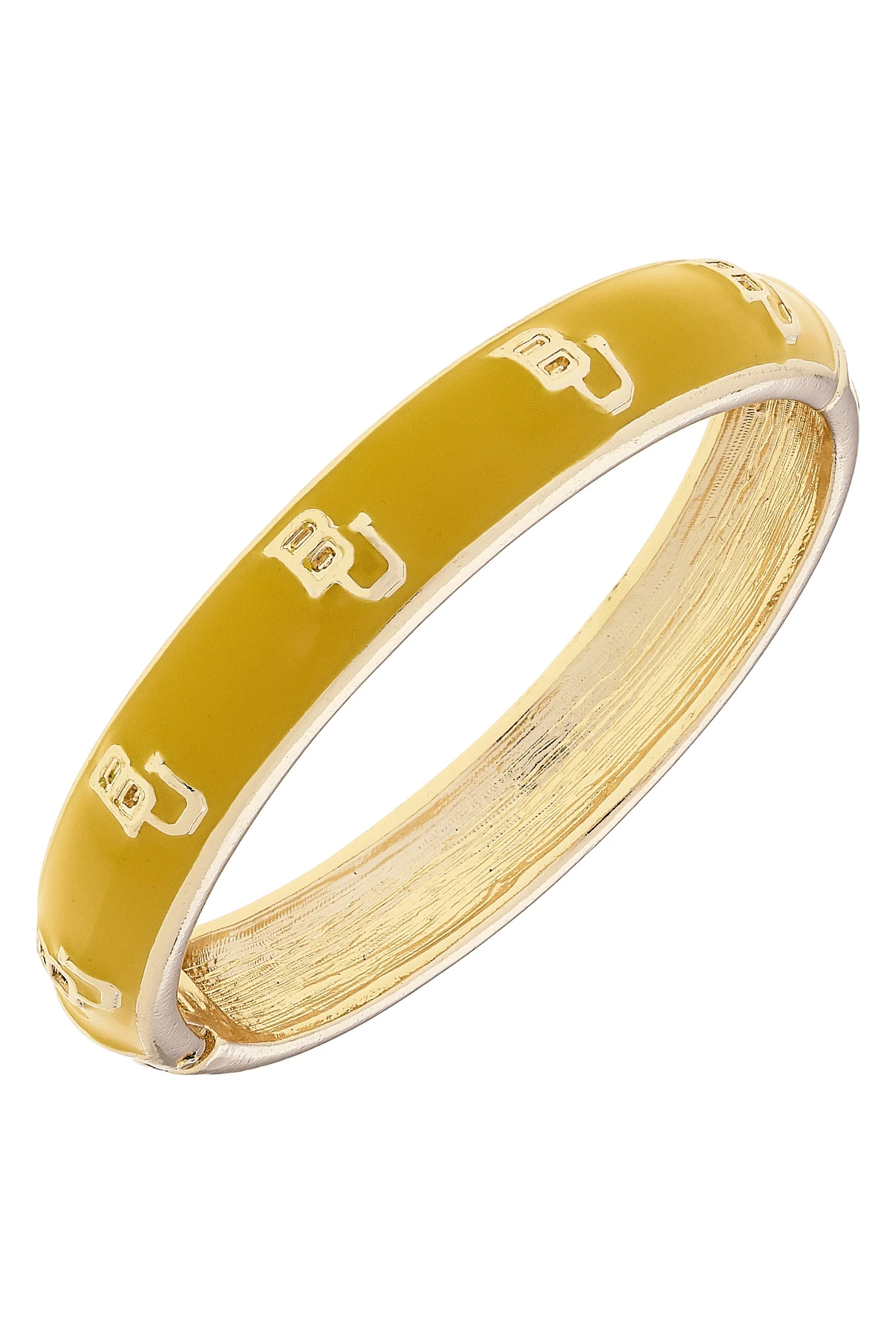 Baylor Bears Sculpted Enamel Logo Hinge Bangle in Gold