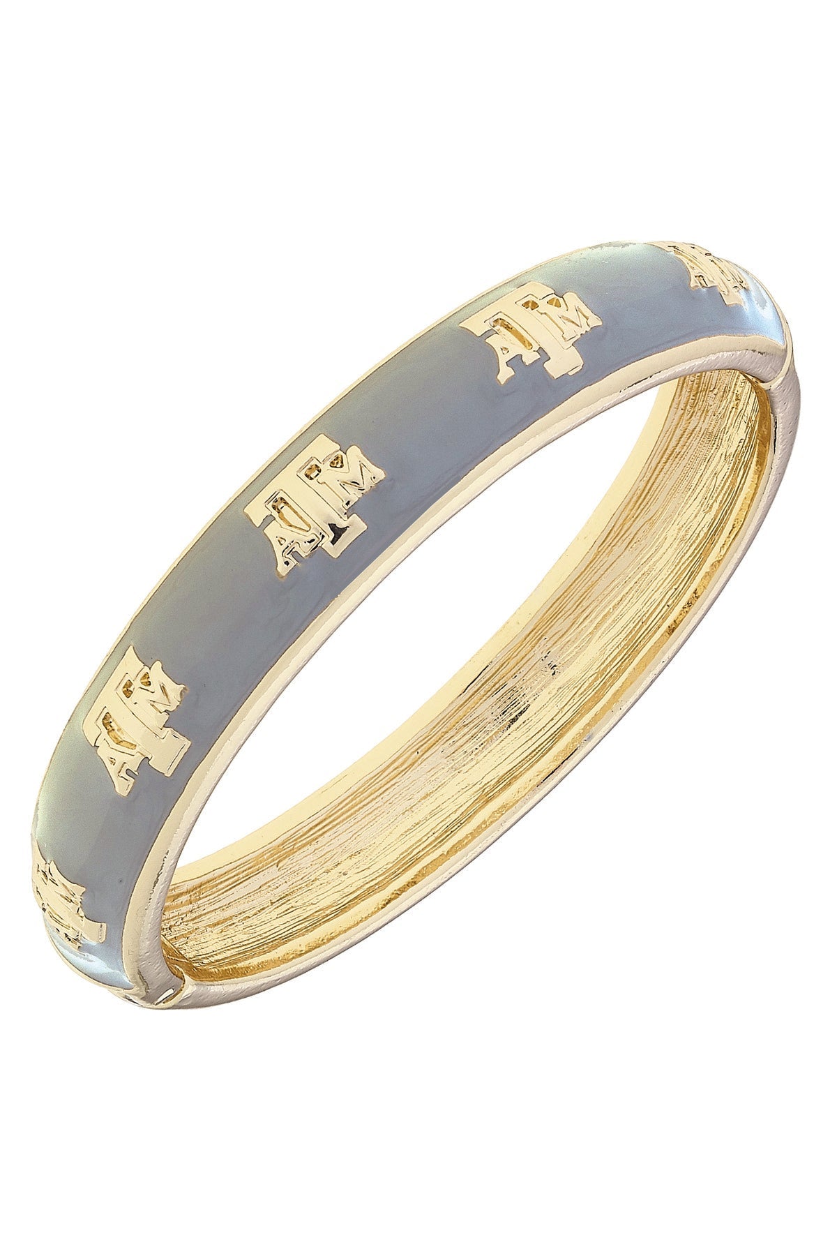 Texas A&M Aggies Sculpted Enamel Logo Hinge Bangle in Gray