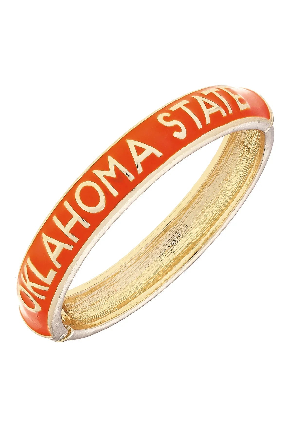 Oklahoma State Cowboys Sculpted Enamel Hinge Bangle in Orange