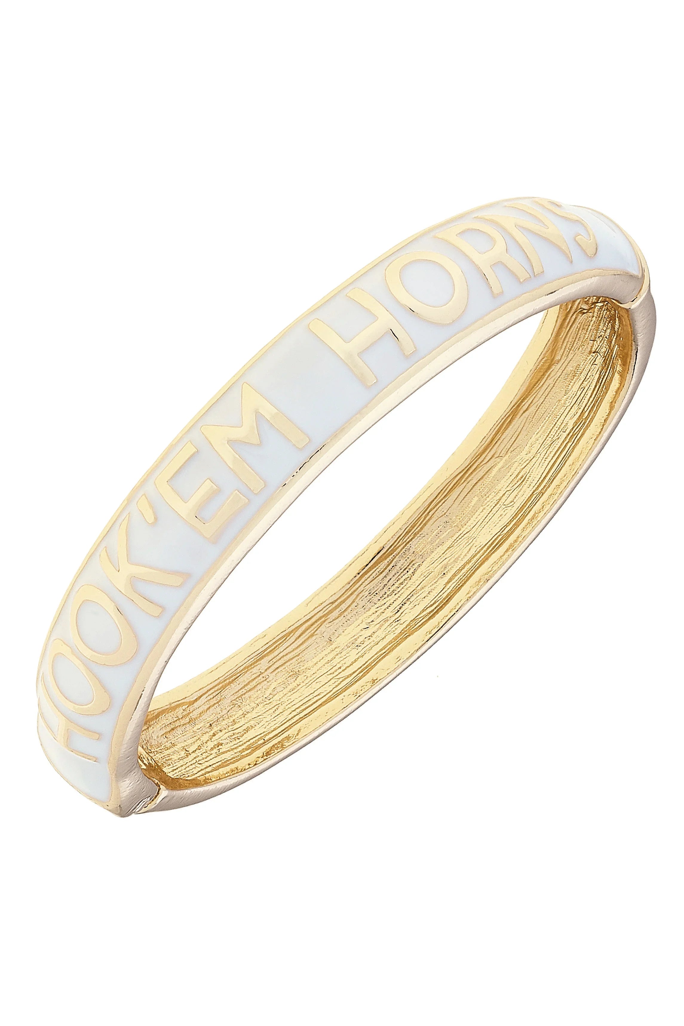 Texas Longhorns Sculpted Enamel Hinge Bangle in White