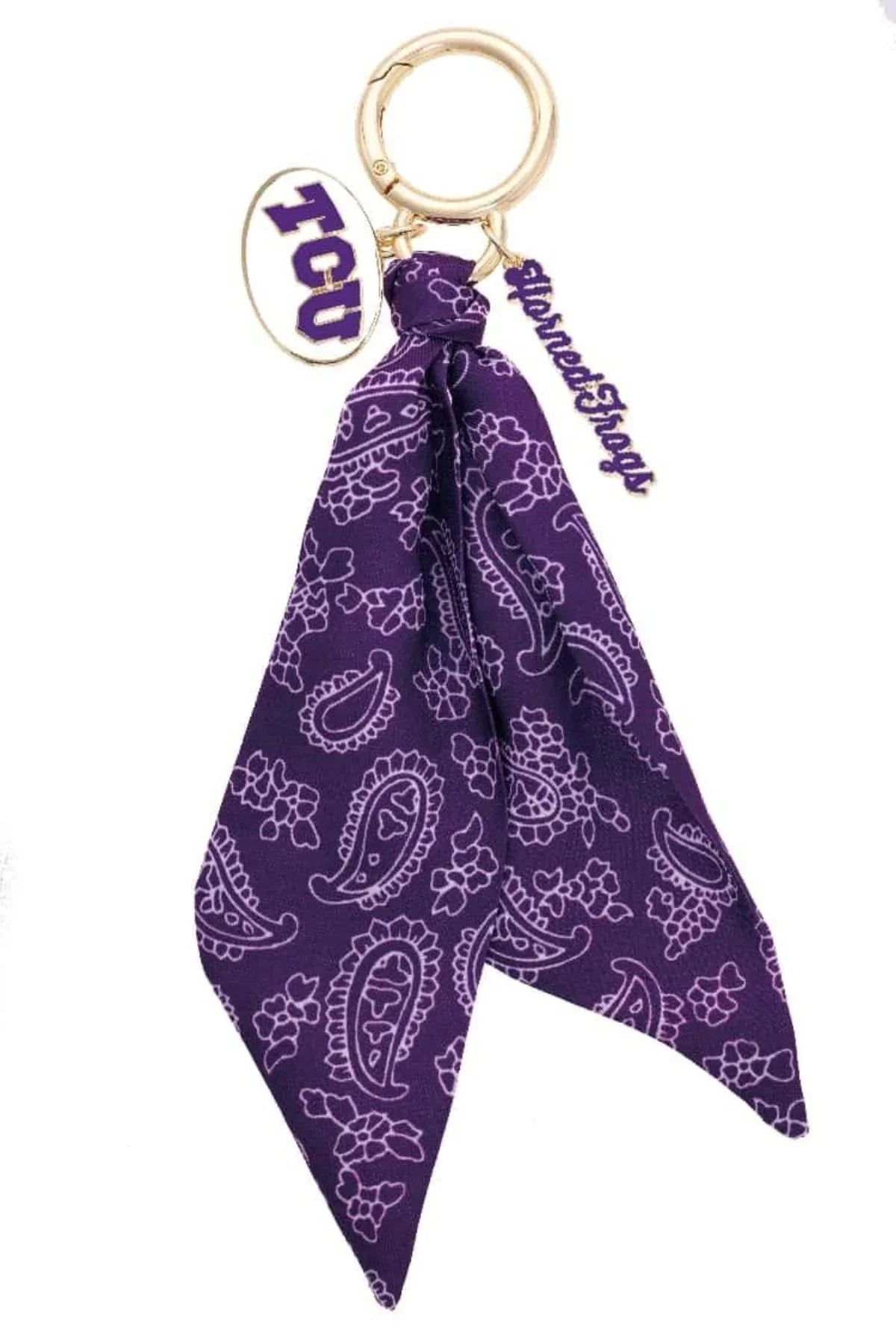 TCU Horned Frogs Logo Bandana Bag Charm