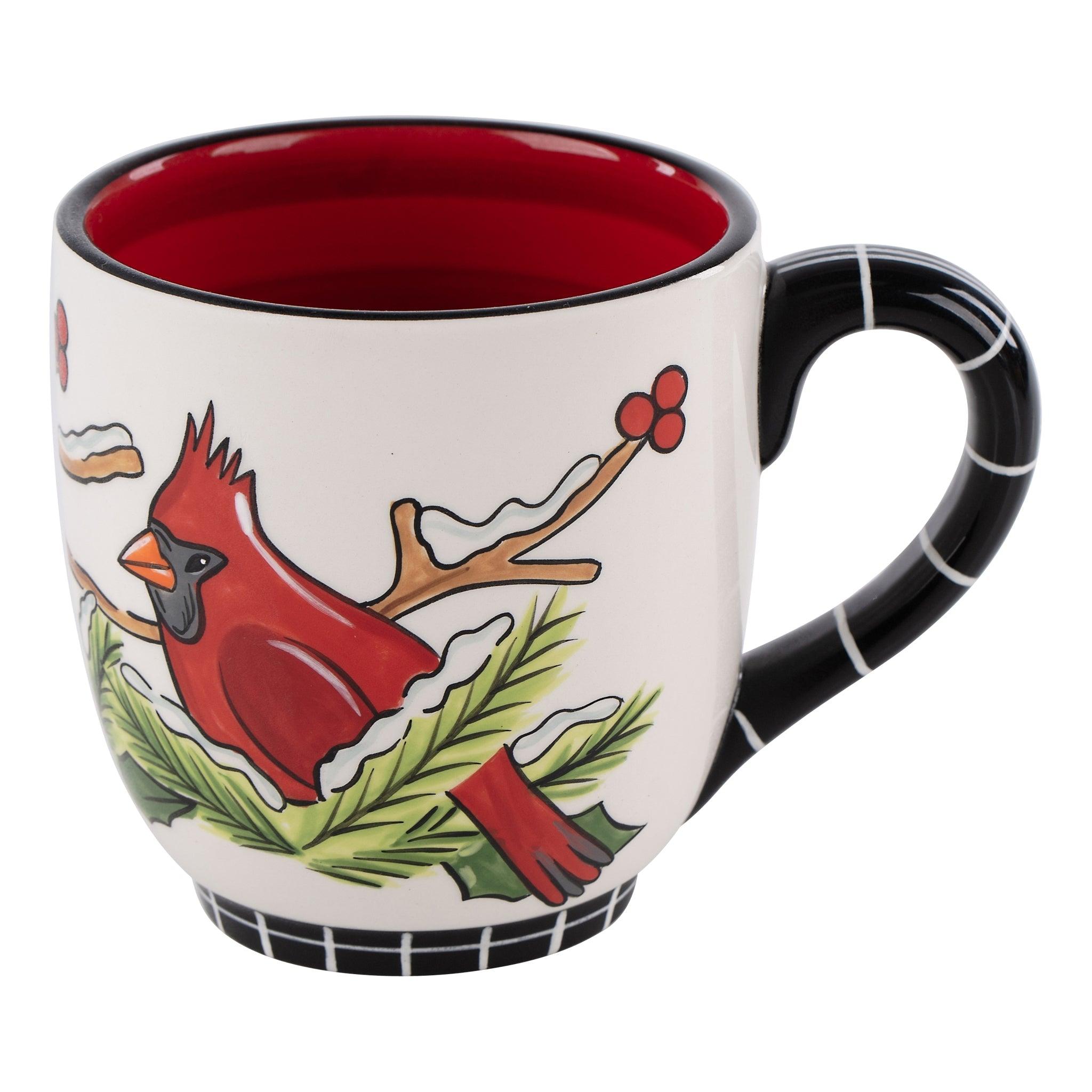 Glory Haus Holly Branch Red Bird Mug