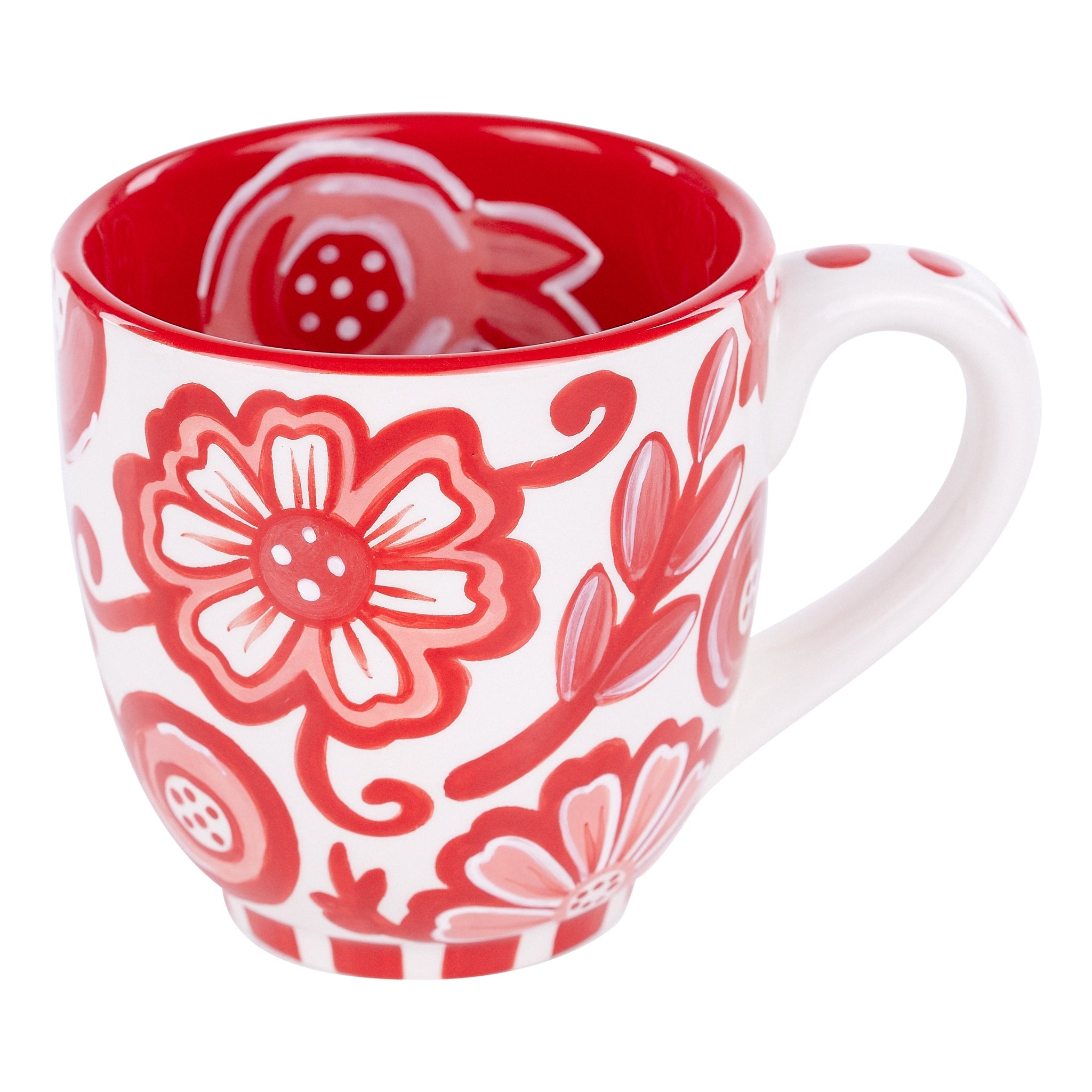 Glory Haus Red & White Flower Mug