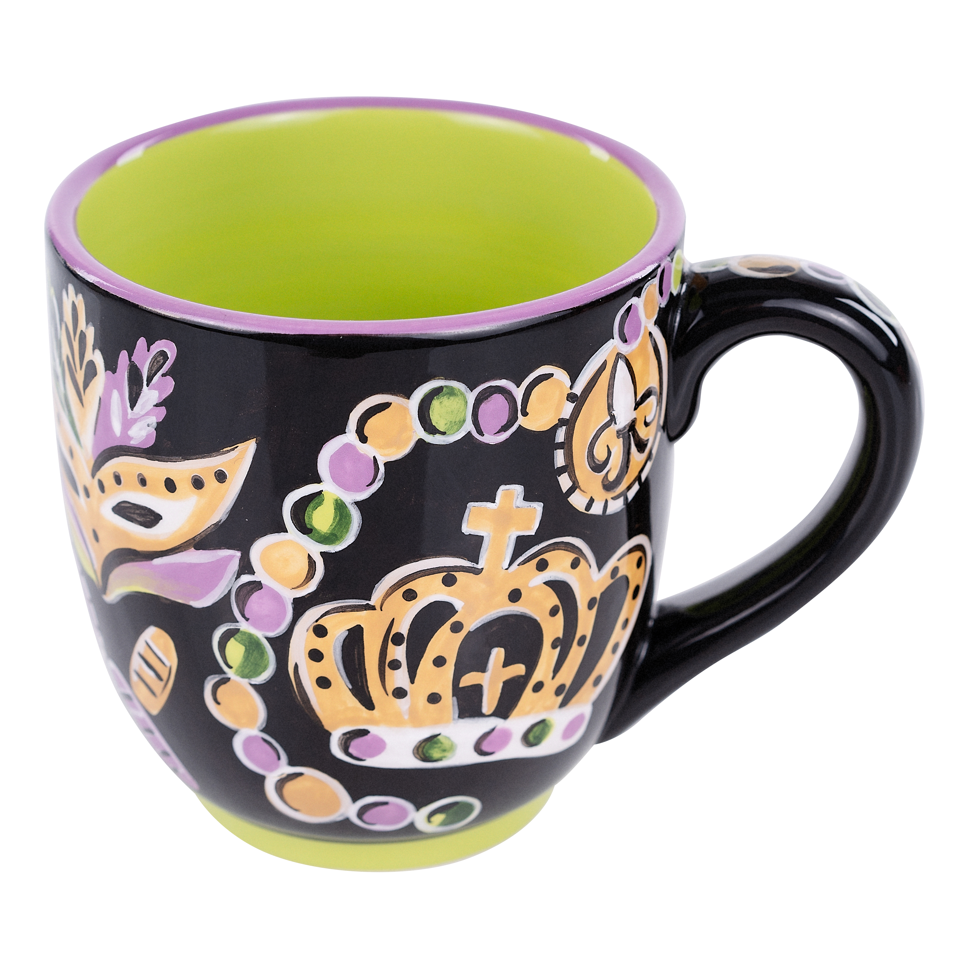 Glory Haus Crowns and Beads Mardi Gras Mug