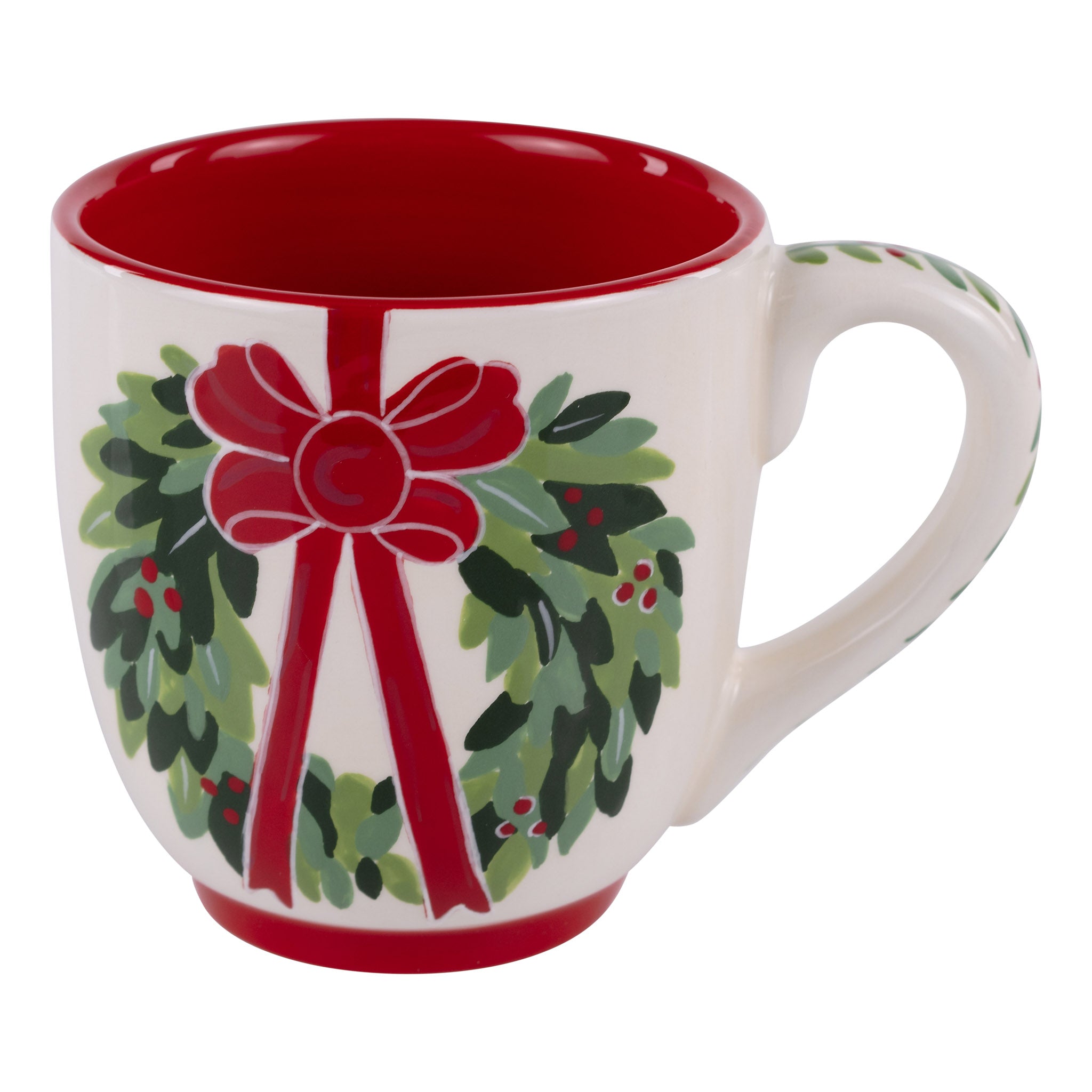 Glory Haus Red Bow Wreath Mug