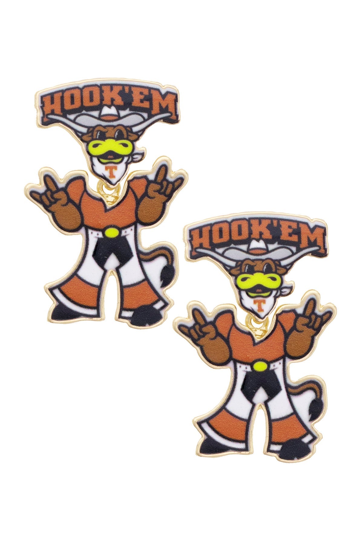 Texas Longhorns Enamel Drop Earrings
