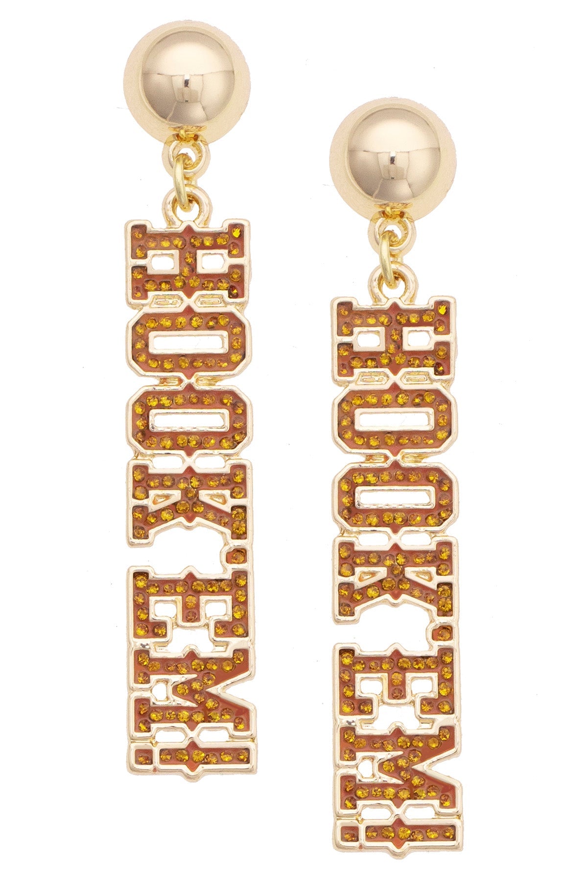Texas Longhorns Pave Outline Earrings