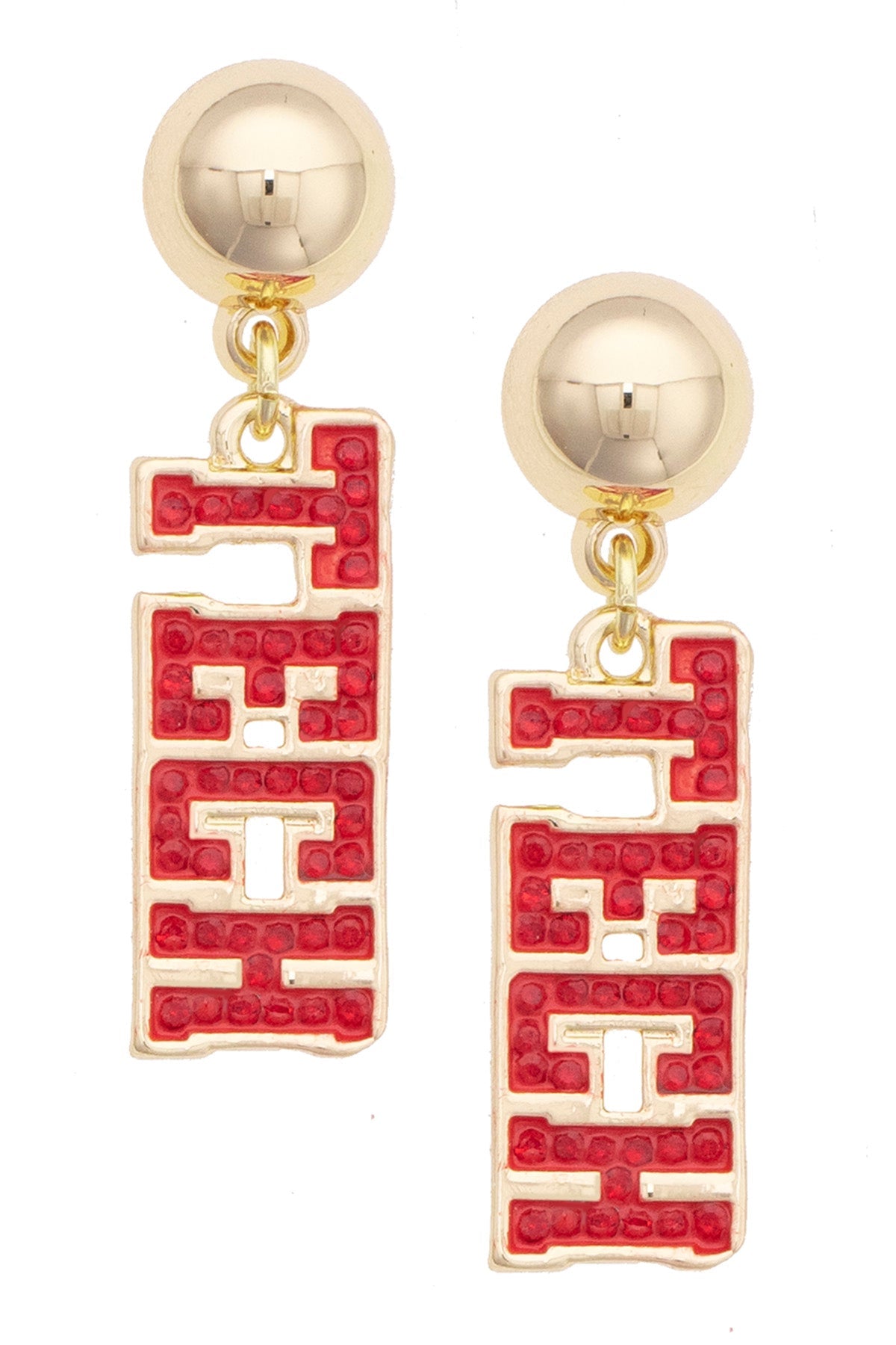 Texas Tech Red Raiders Pave Outline Earrings