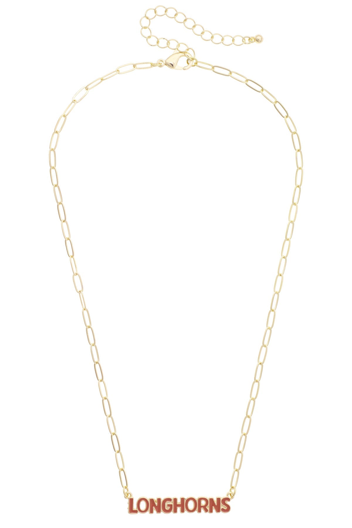 Texas Longhorns Puffy Nameplate Necklace
