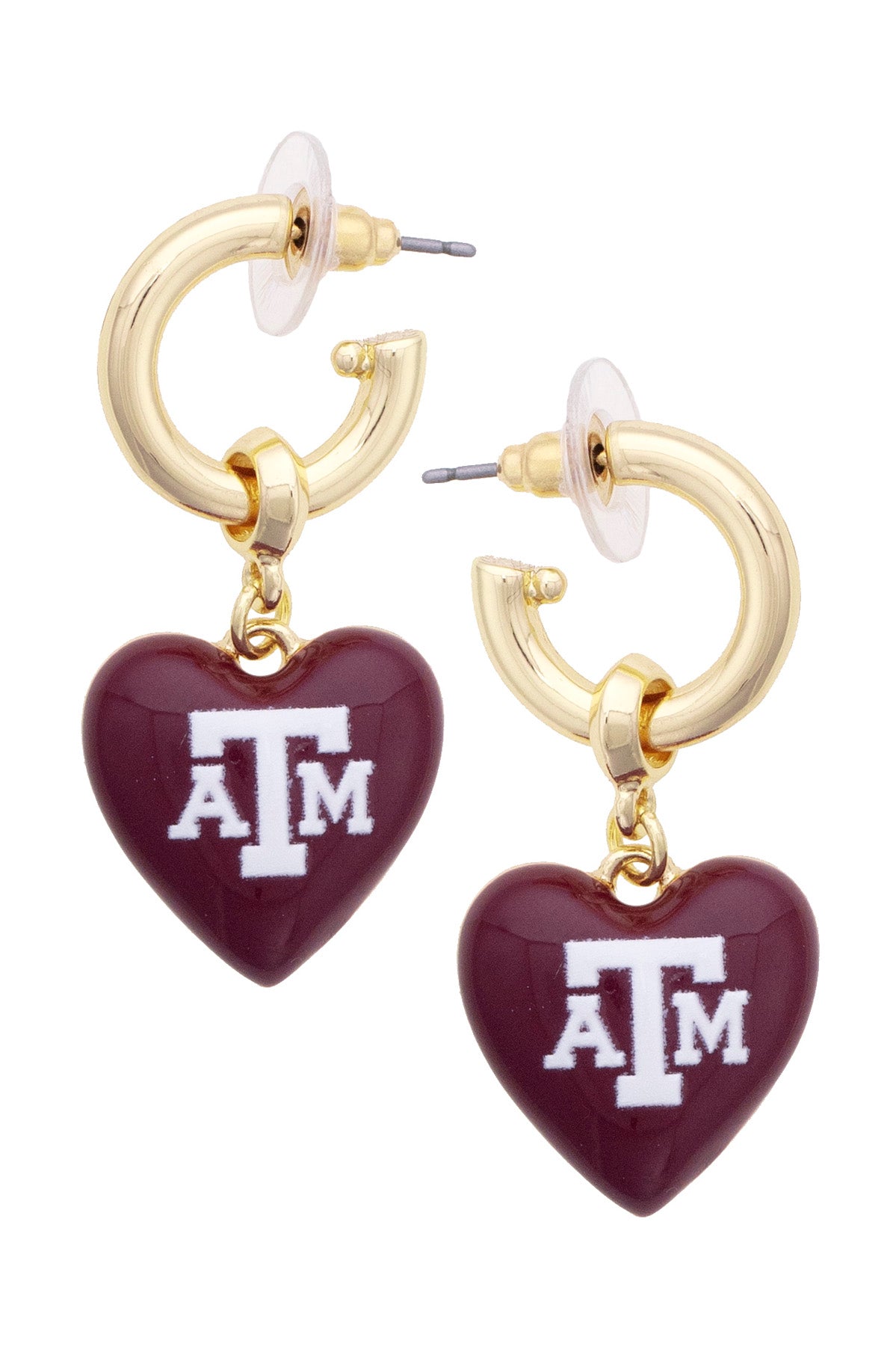 Texas A&M Aggies Heart Drop Earrings