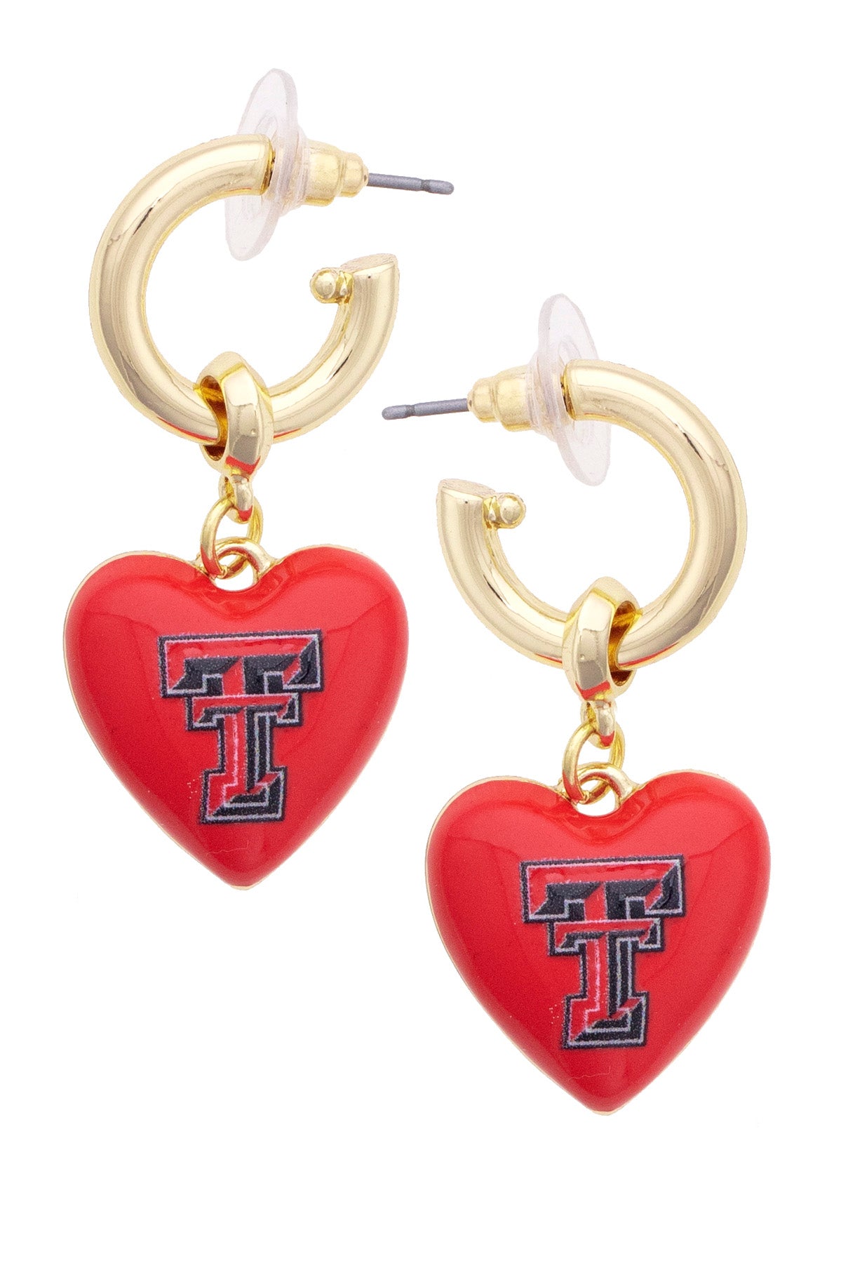 Texas Tech Red Raiders Heart Drop Earrings