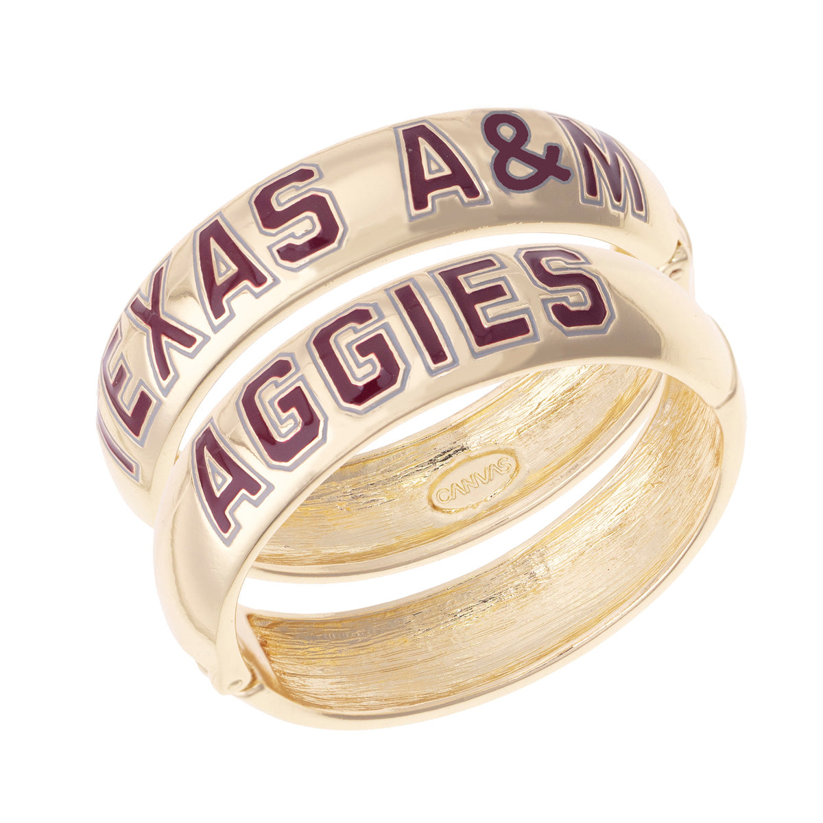 Texas A&M Aggies Polished Metal Hinge Bangle