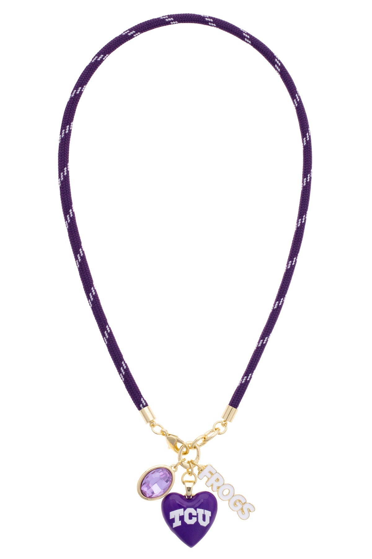 TCU Horned Frogs Logo Heart Paracord Necklace