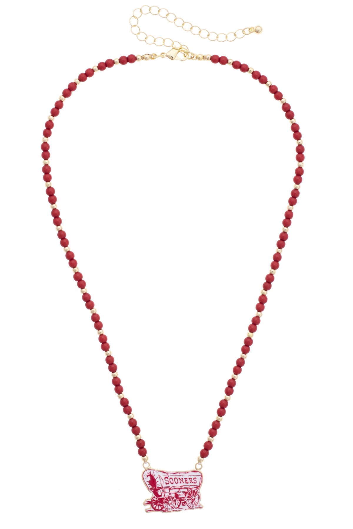 Oklahoma Sooners Beaded Spirit Necklace